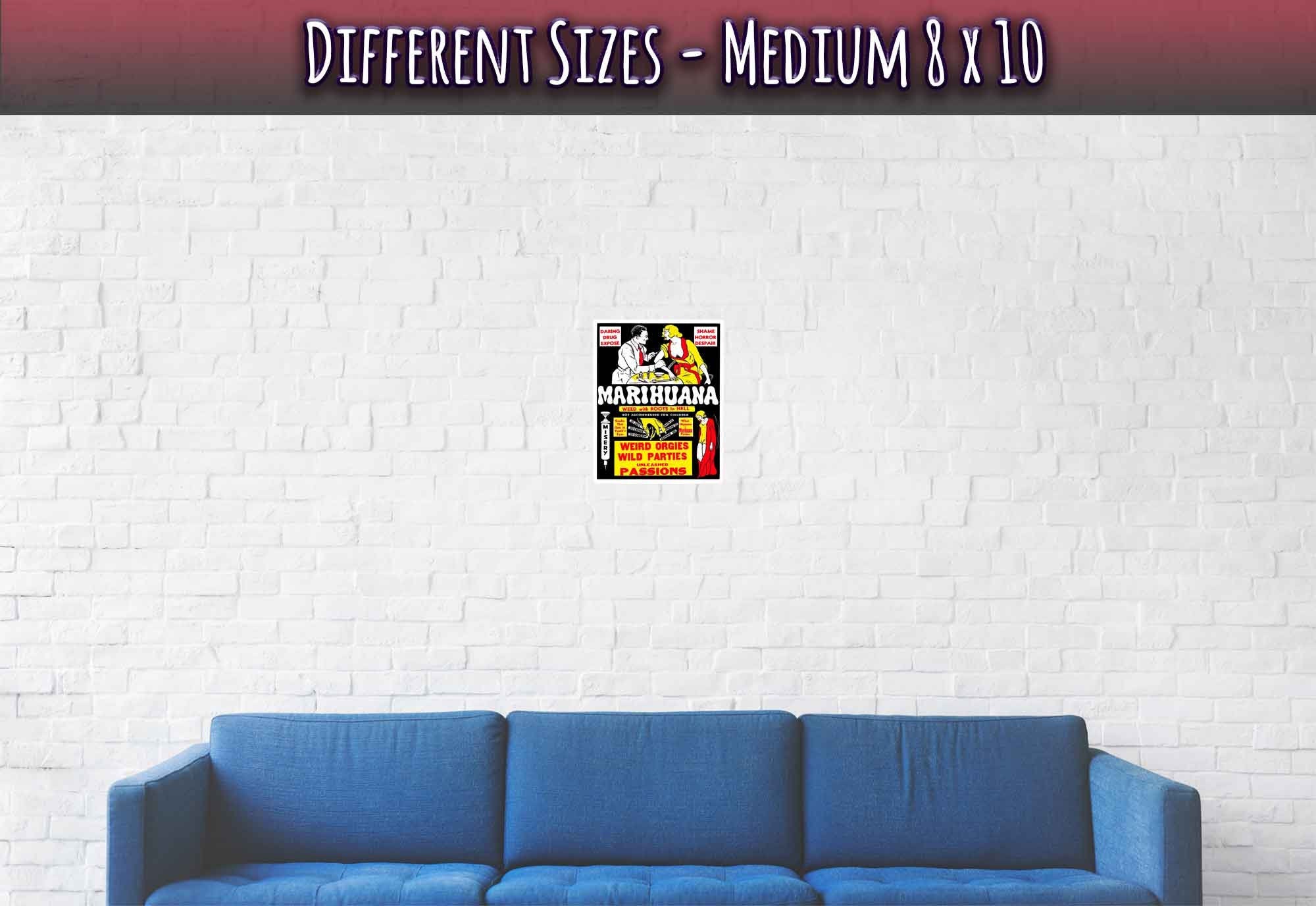 Marijuana Propaganda Poster, "Scary" Cannabis Propaganda - Marijuana Propaganda Print - WallArtPrints4U