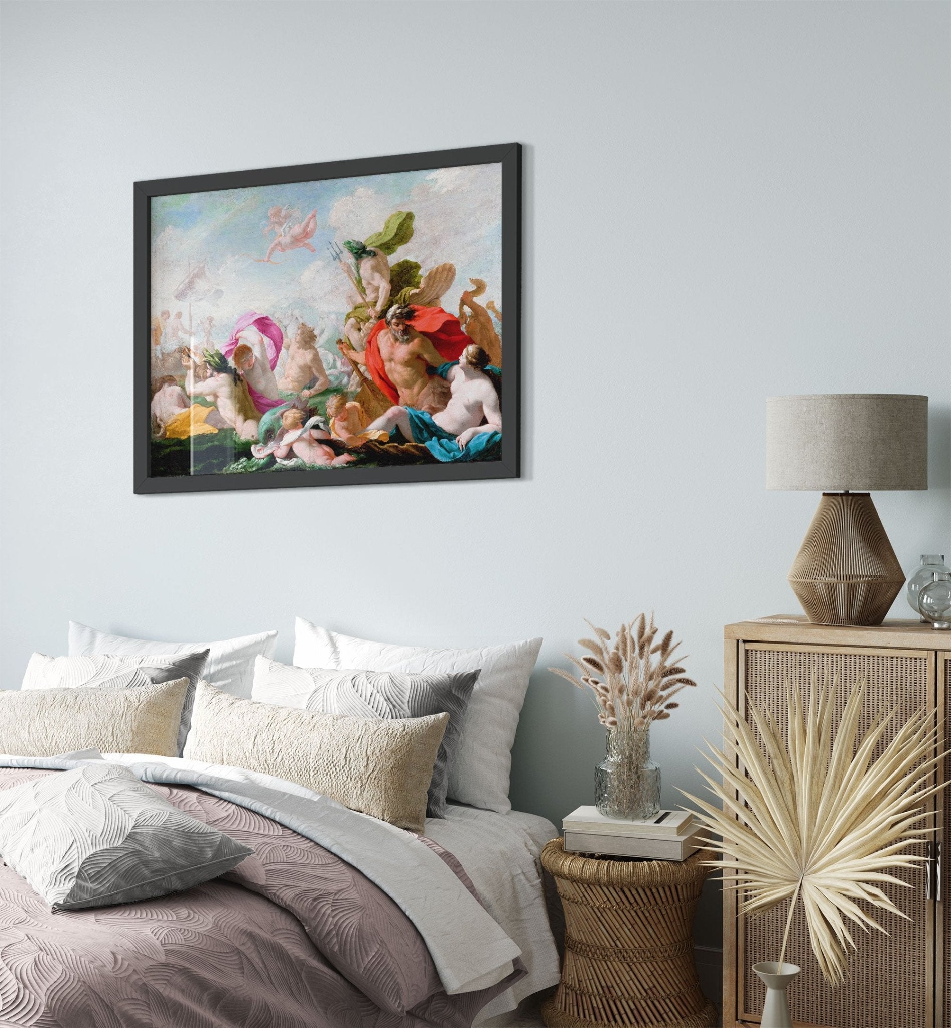 Marine Gods Homage To Love Framed Eustache Le Sueur Framed Print - WallArtPrints4U