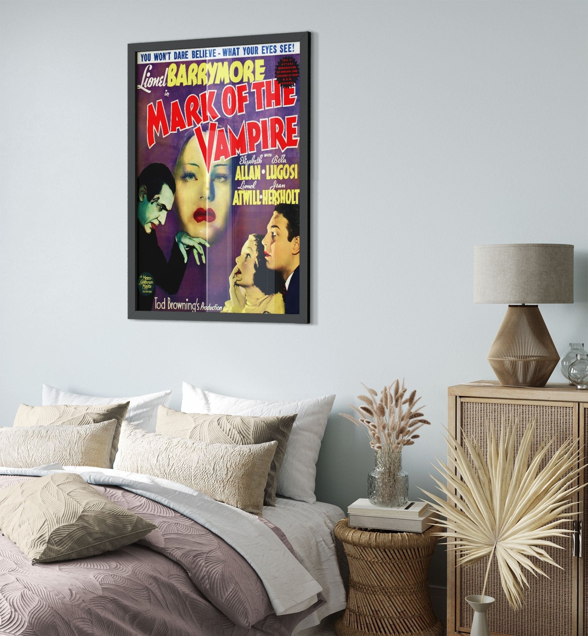 Mark Of The Vampire Framed, Vintage Horror Movie Framed 1935 Framed Film Art - Elizabeth Allan, Bela Lugosi UK, EU USA Domestic Shipping - WallArtPrints4U