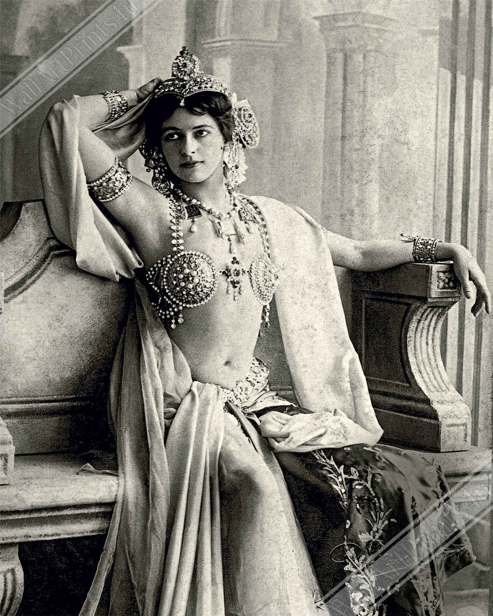 Mata Hari Framed Print, Exotic Spy Dancer 1906, Vintage Photo Portrait - Mata Hari Framed - WallArtPrints4U