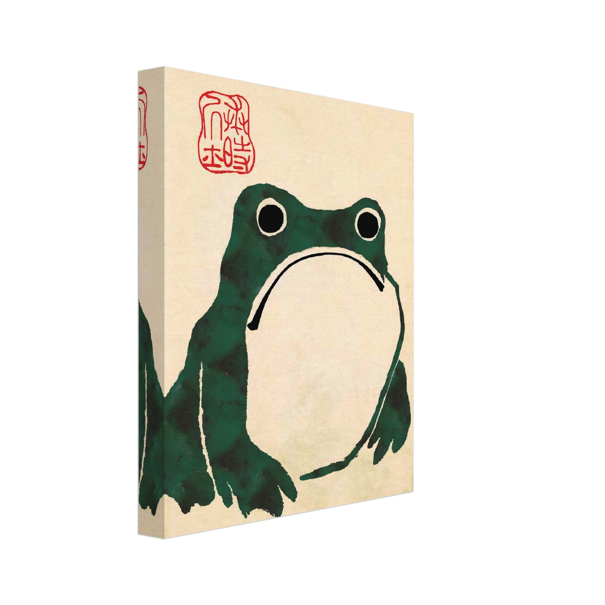 Matsumoto Hoji Green Frog, Japanese Art Canvas Print, Toad Colour Version - WallArtPrints4U