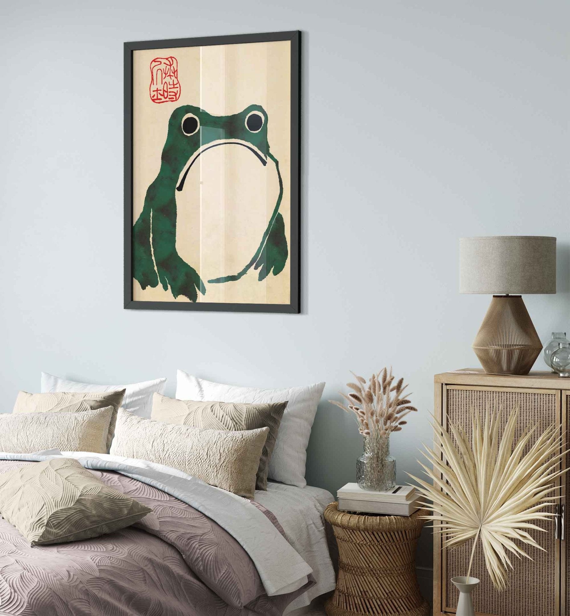 Matsumoto Hoji Green Frog, Japanese Art Framed Print, Toad Colour Version - WallArtPrints4U