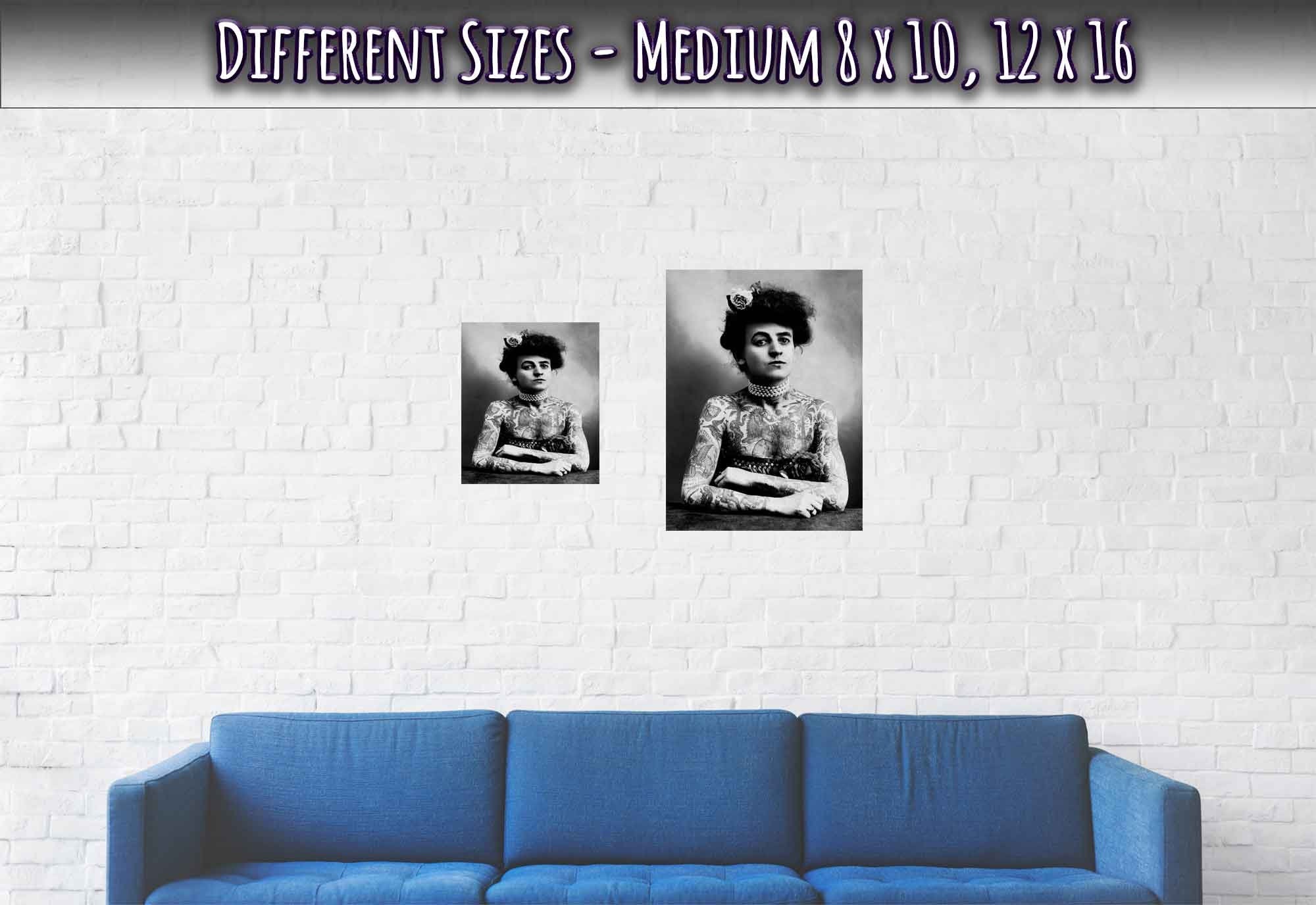Maud Stevens Poster Vintage Photo 1907 Maud Wagner Print First Female Tattoo Artist - WallArtPrints4U