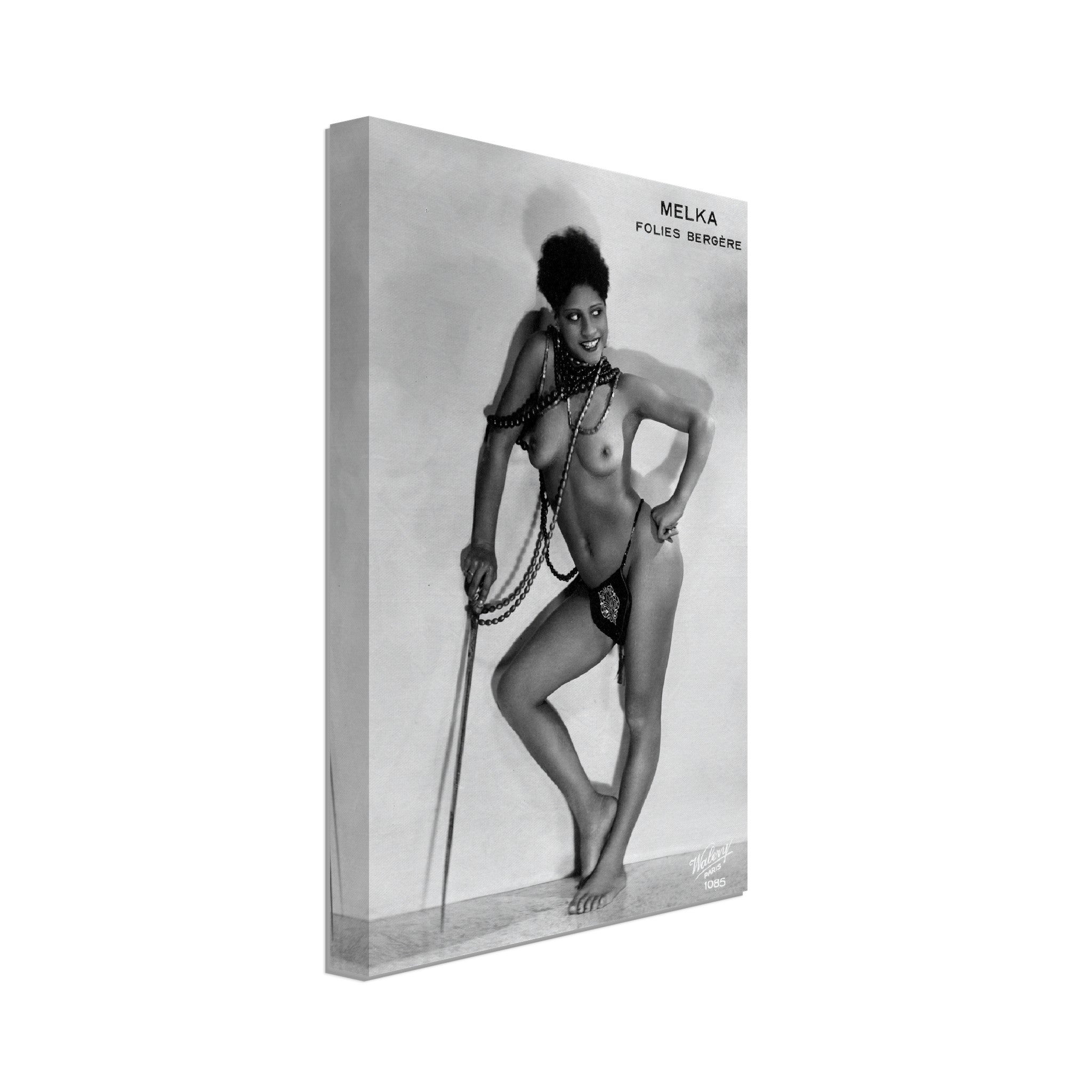 Melka Nude Folie Bergere Canvas Topless Folie Bergere Black Woman Pin Up - WallArtPrints4U