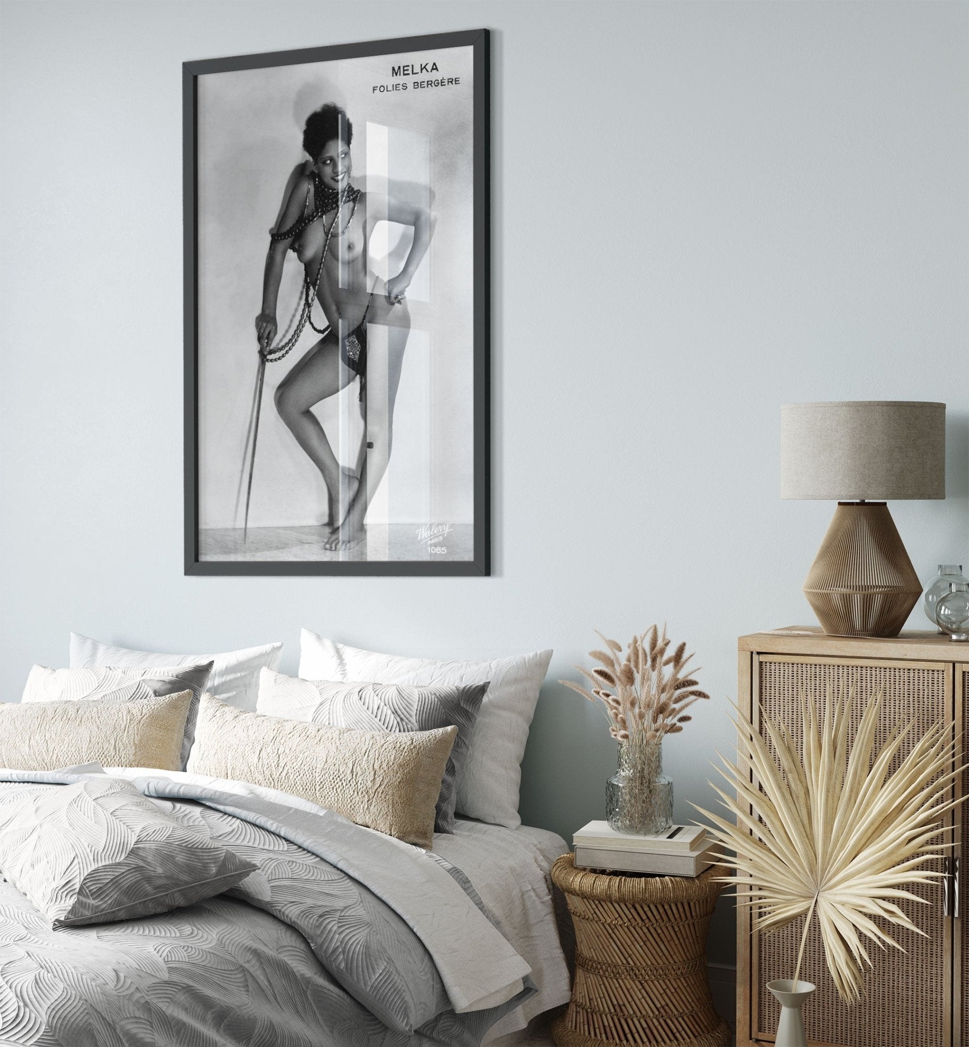 Melka Nude Folie Bergere Framed Topless Folie Bergere Black Woman Pin Up - WallArtPrints4U