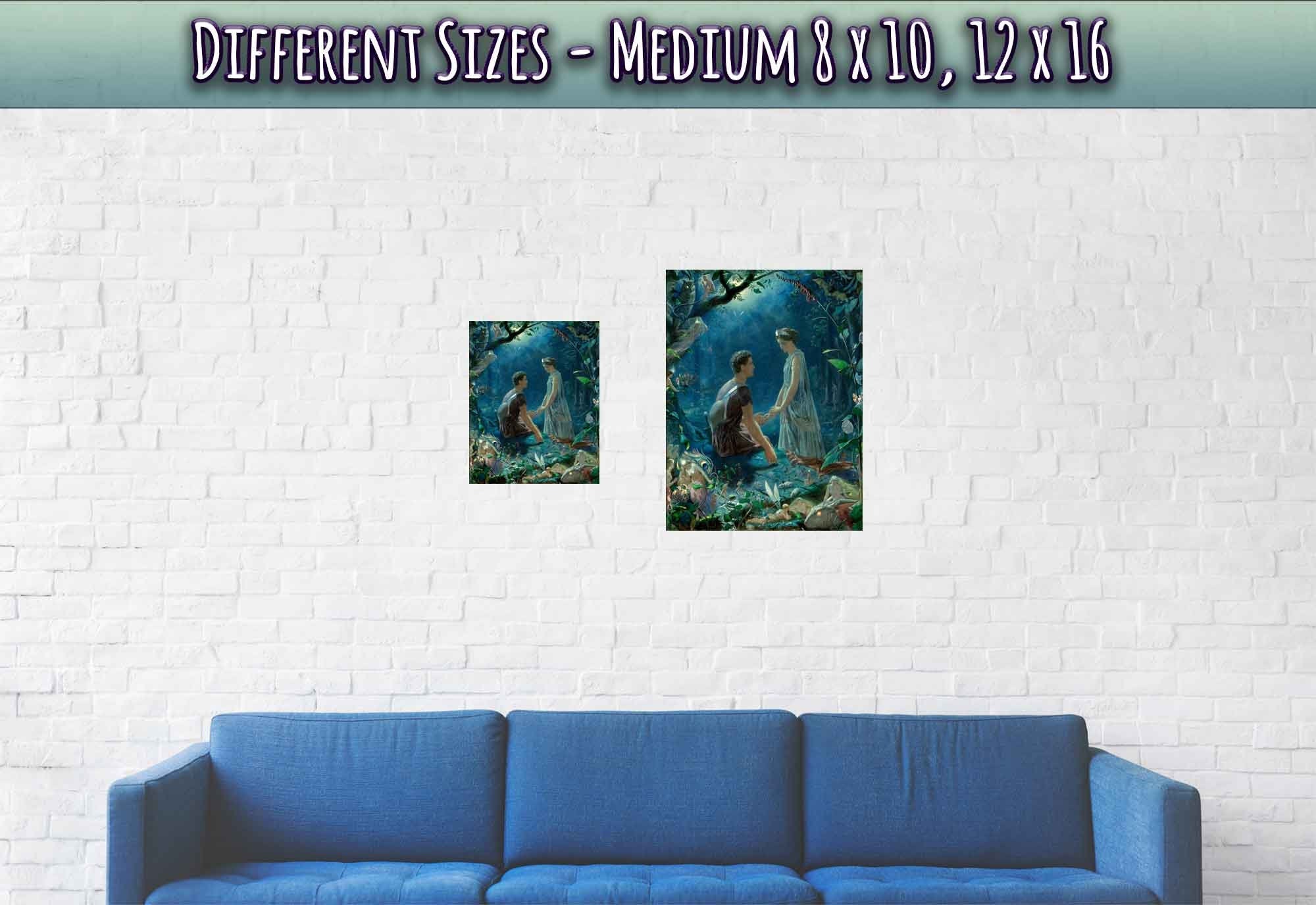 Midsummer Nights Dream Poster Print, Hermia & Lysander In Love, John Simmons 1870. - WallArtPrints4U