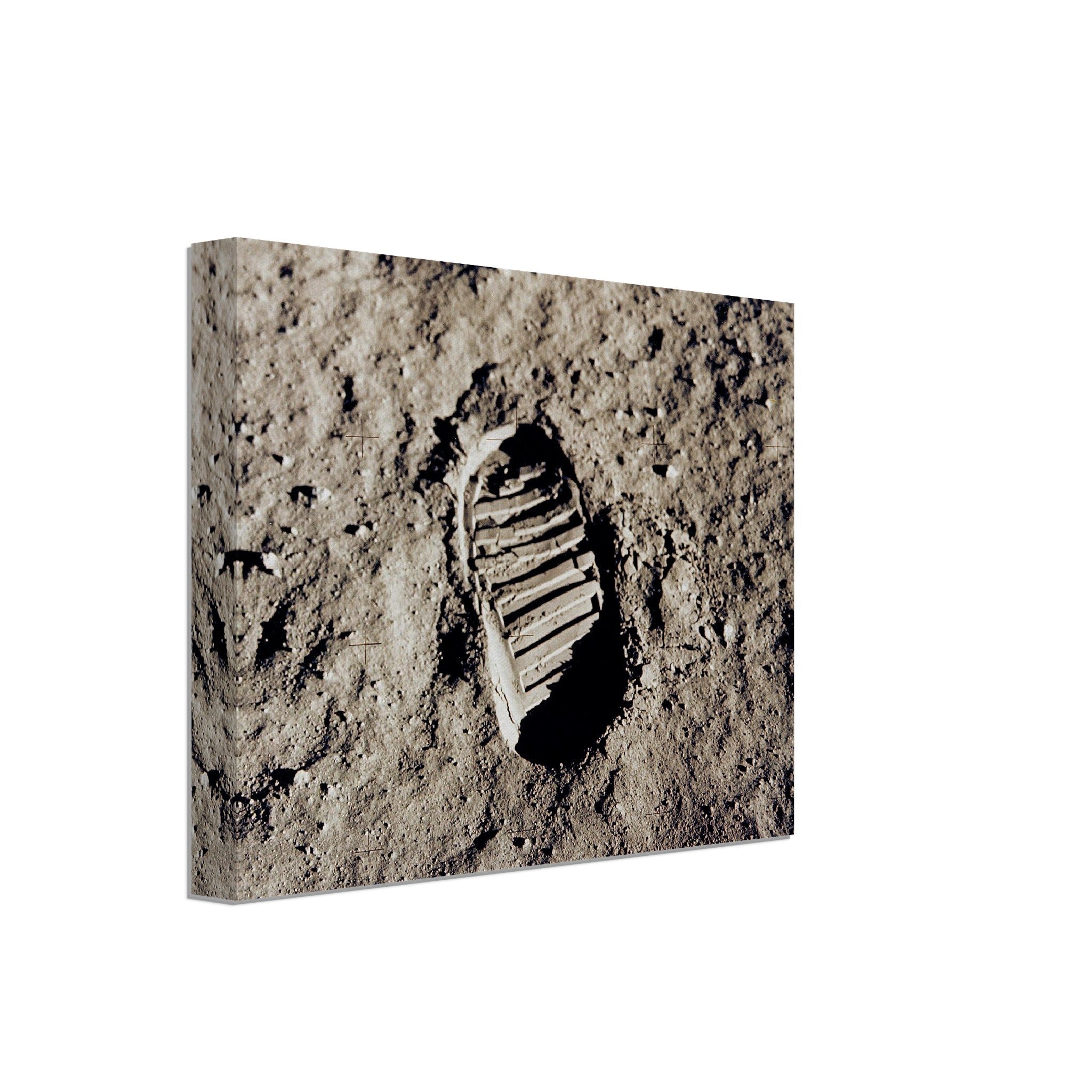 Moon FootCanvas Print Canvas - Vintage Astronaut First FootCanvas Print On The Moon 1969 - WallArtPrints4U