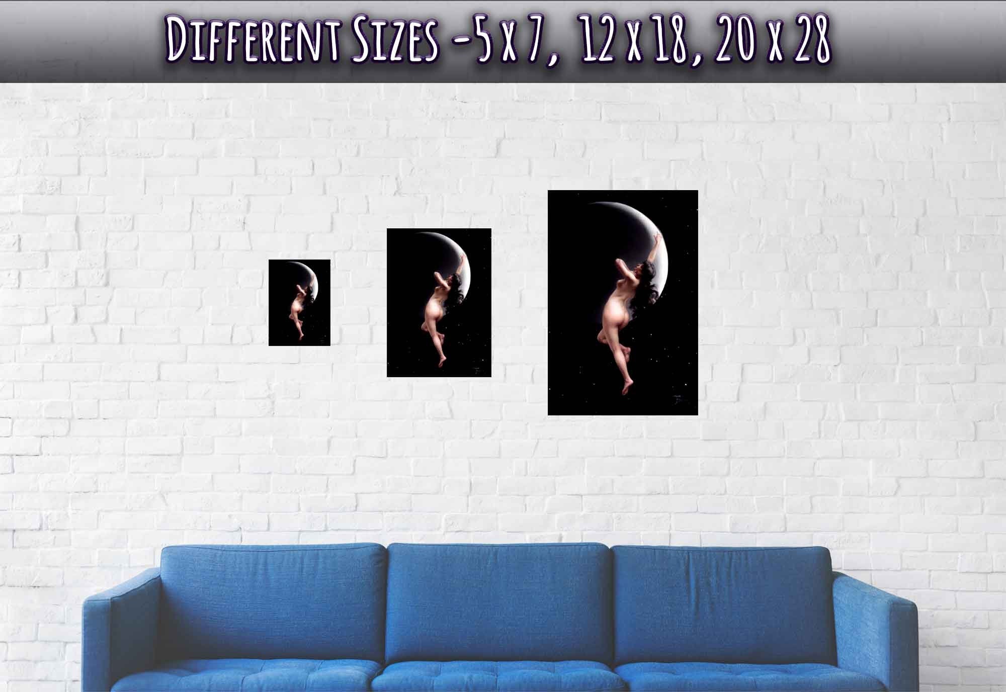 Moon Nymph Poster - Naked Magic Moon Nymph Luis Ricardo Falero Poster - WallArtPrints4U