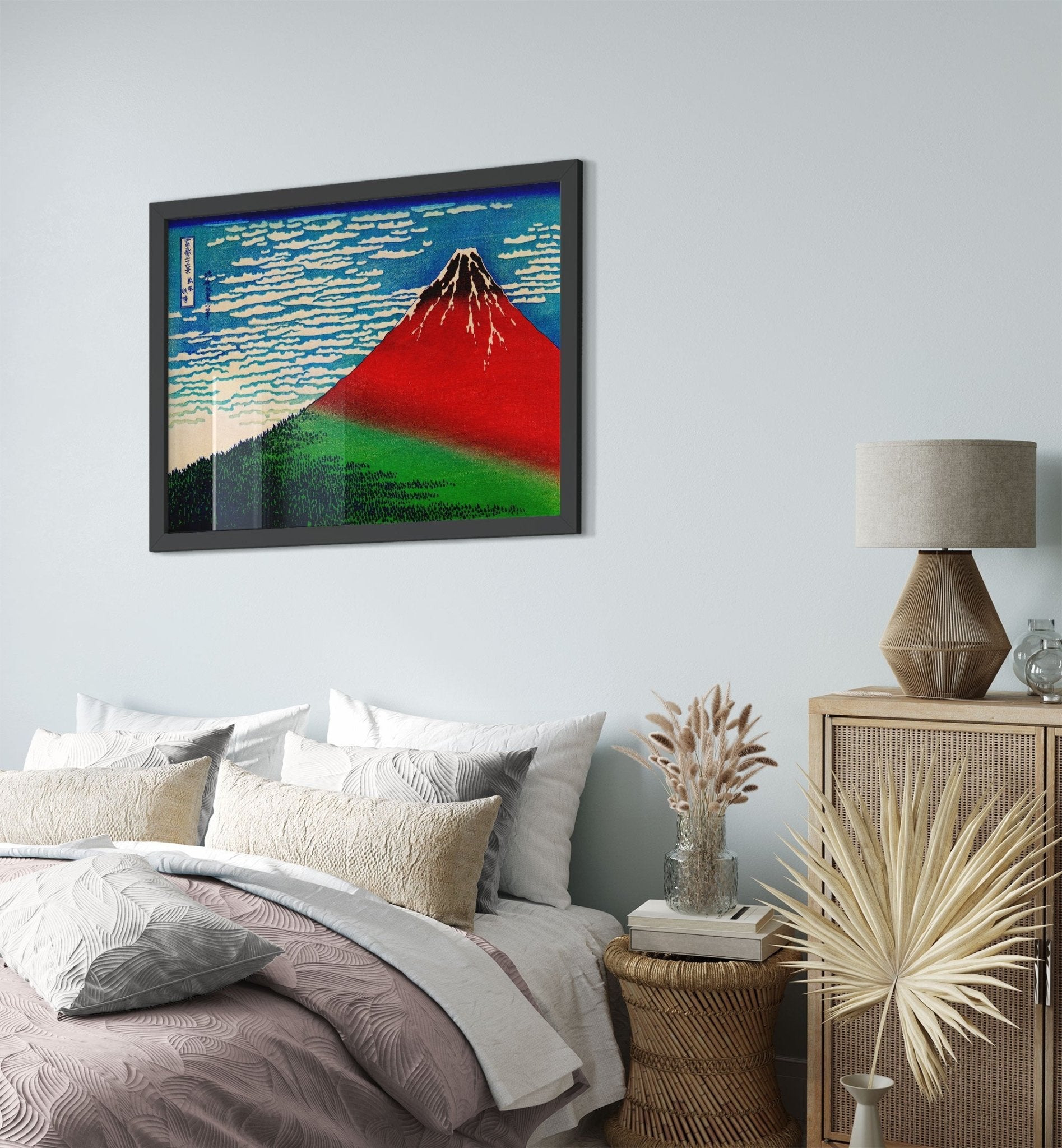Mount Fuji Framed Print, Katsushika Hokusai 1833 - Mount Fuji Framed - Red Fuji Framed Print - WallArtPrints4U
