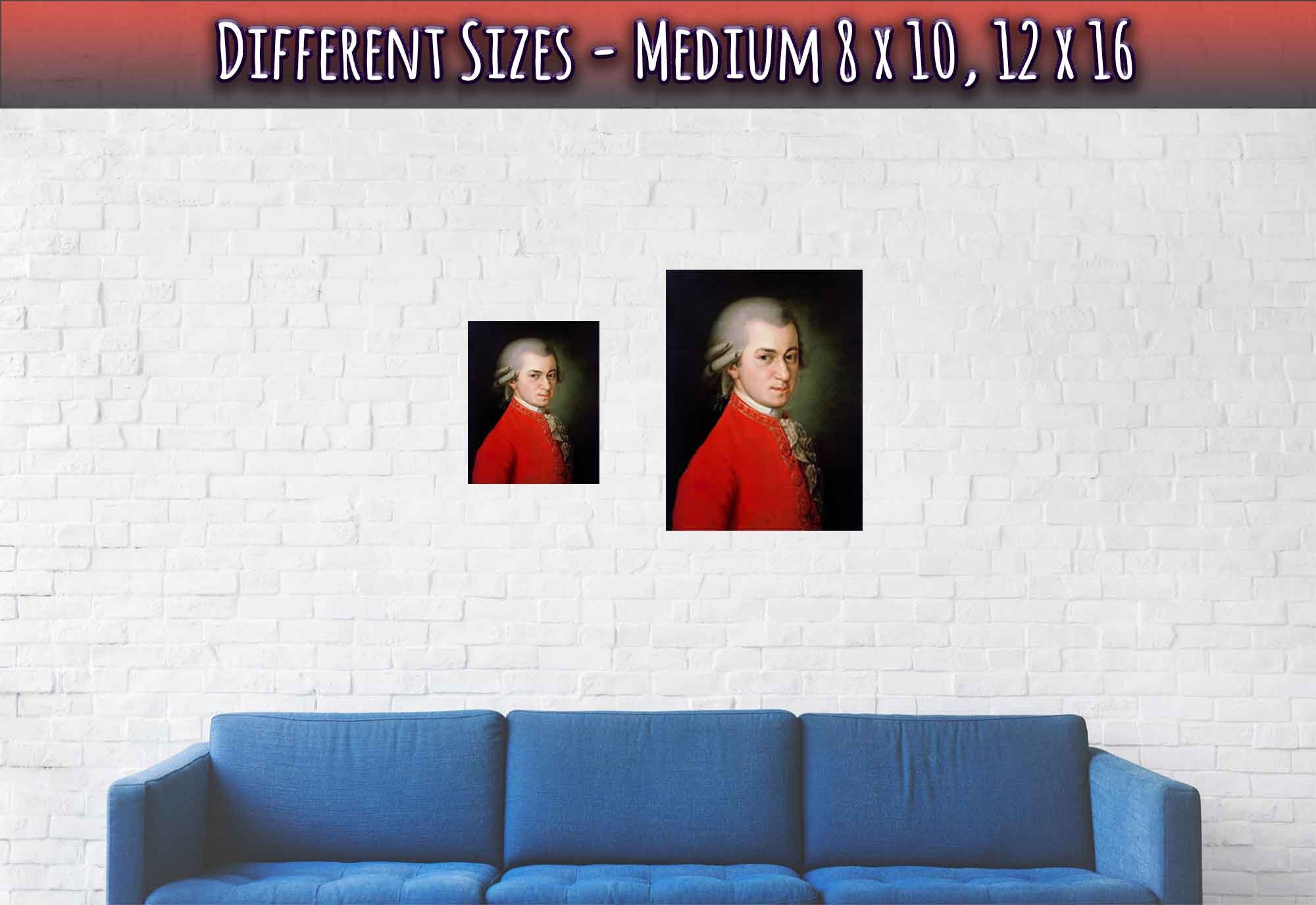 Mozart Poster Wolfgang Amadeus Mozart Print 18th Century Composer, Vintage Portrait Print - WallArtPrints4U