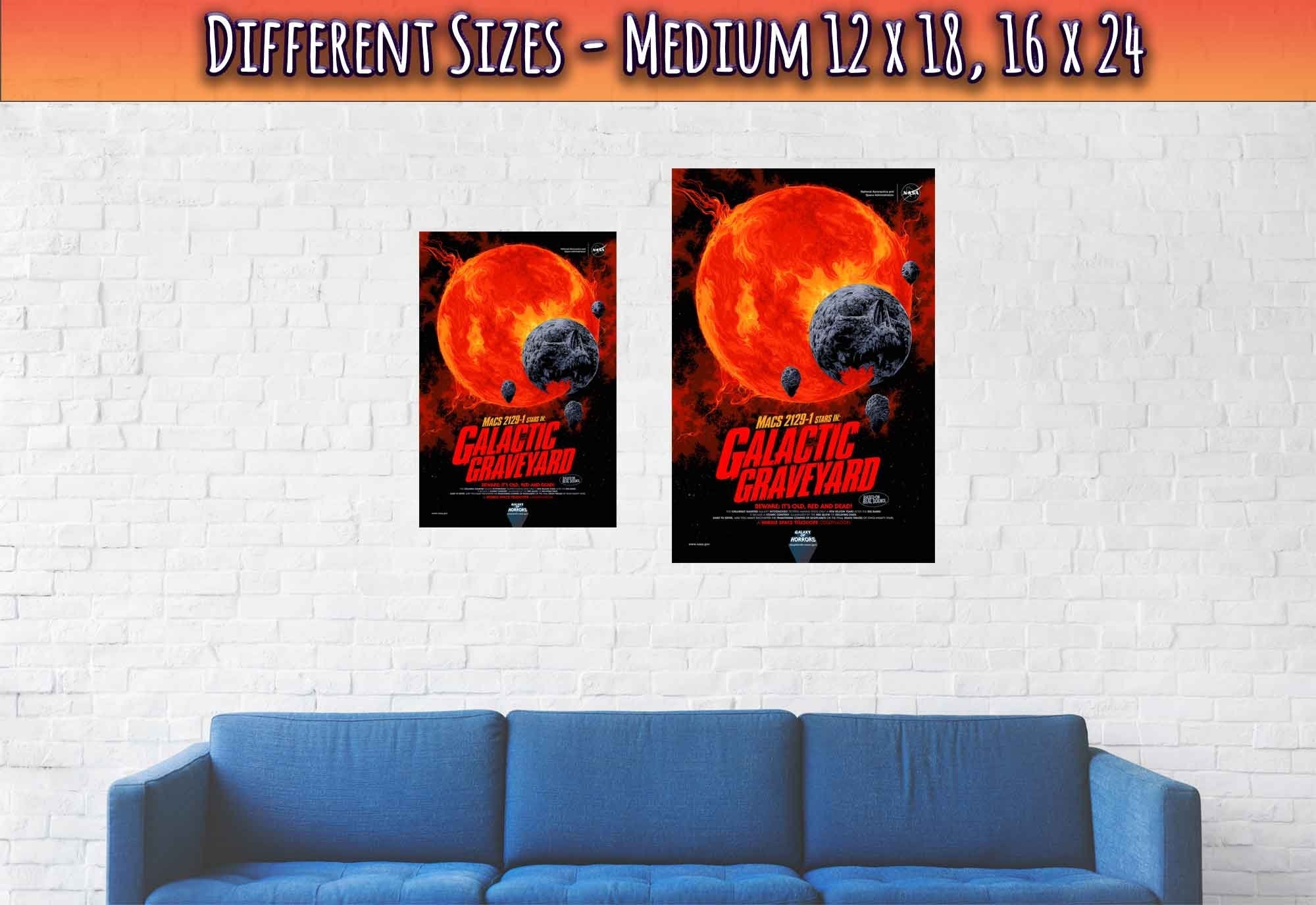 Nasa Galactic Graveyard Poster - Vintage Nasa Galactic Horror Vintage Movie Comic Horror Style Designed By Nasa - WallArtPrints4U