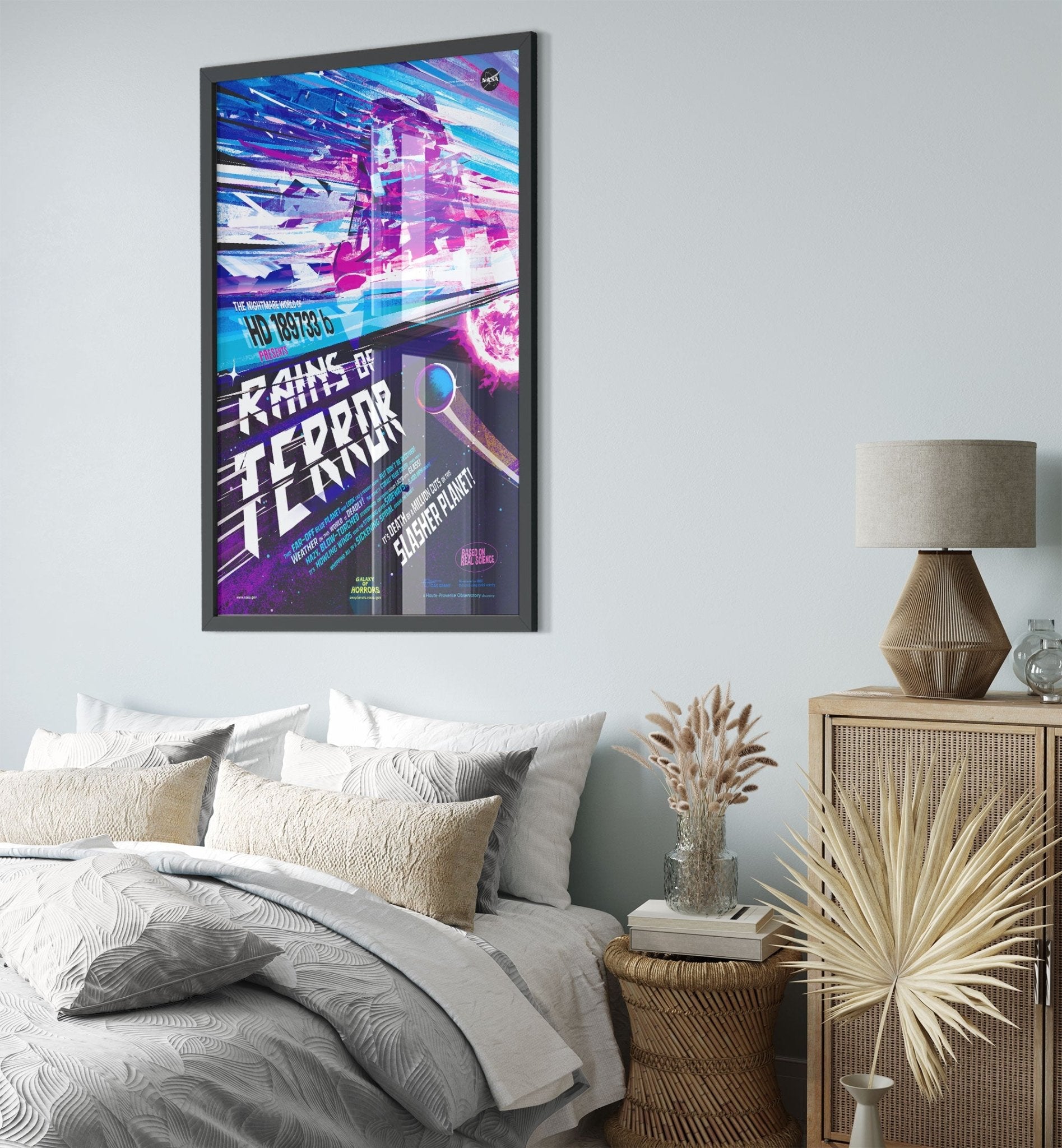 Nasa Halloween Framed - Vintage Nasa Gamma Ray Ghouls Vintage Movie Comic Horror Style Designed By Nasa - WallArtPrints4U