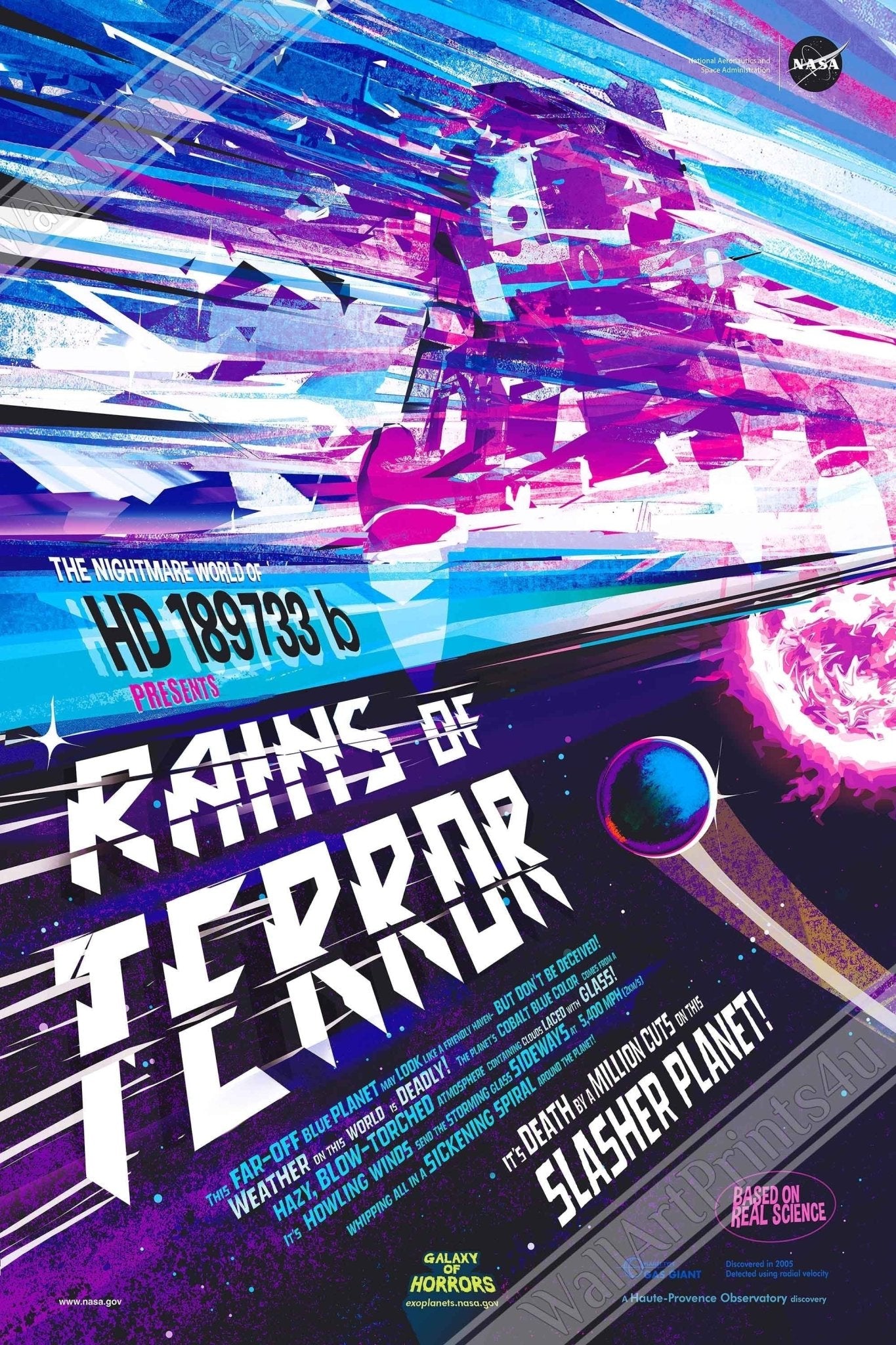 Nasa Halloween Framed - Vintage Nasa Gamma Ray Ghouls Vintage Movie Comic Horror Style Designed By Nasa - WallArtPrints4U