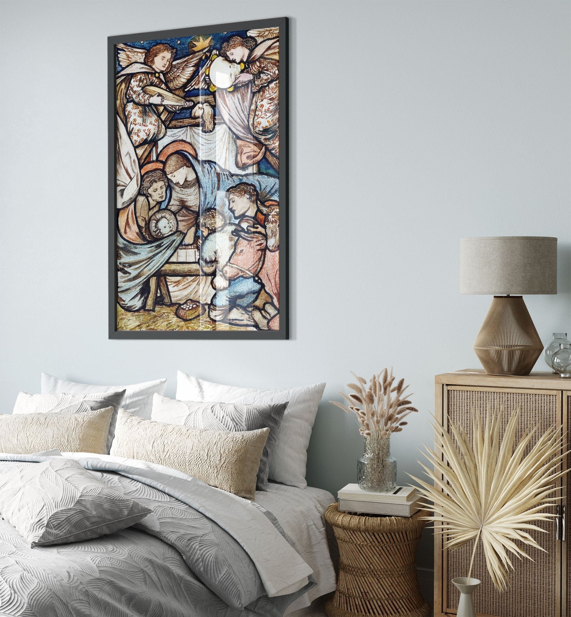 Nativity Scene Framed Print Framed Edward Burne Jones 1863 Vintage Framed Print - WallArtPrints4U