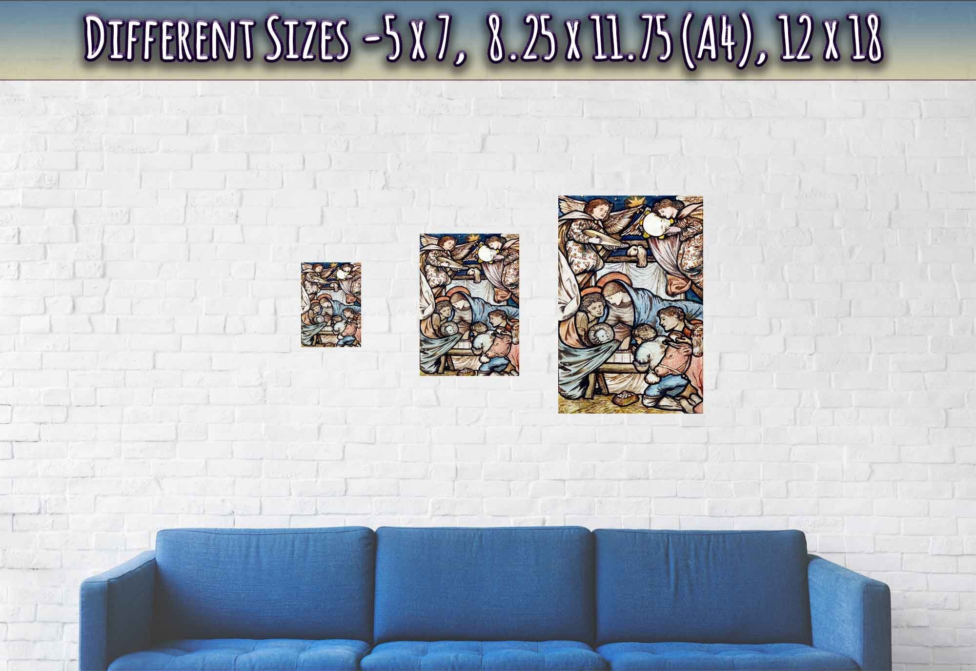 Nativity Scene Poster Print Edward Burne Jones 1863 Vintage Poster - WallArtPrints4U