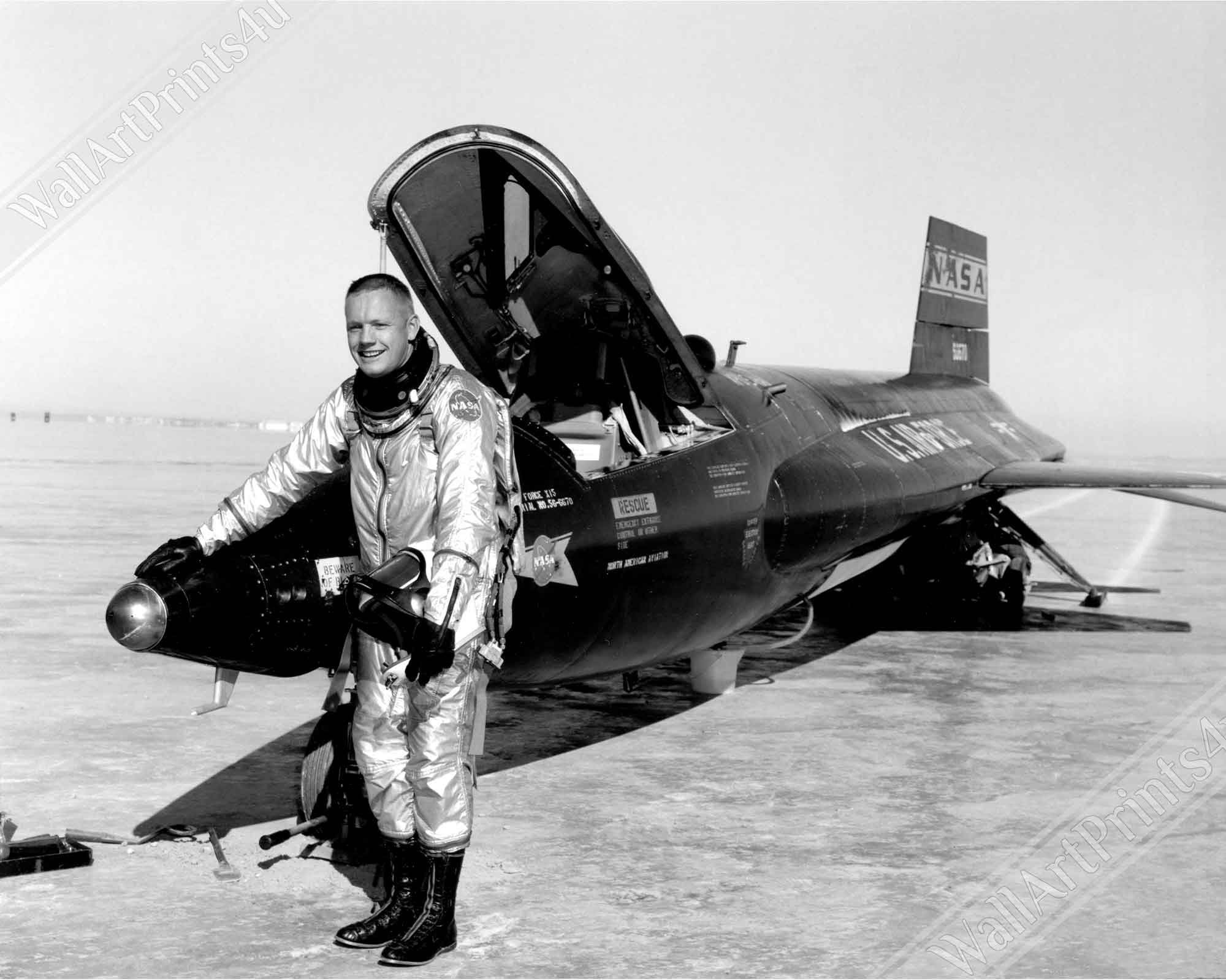 Neil Armstrong Poster, X15 Pilot Research Rocket Powered Flight Neil Armstrong Pilot Print - WallArtPrints4U