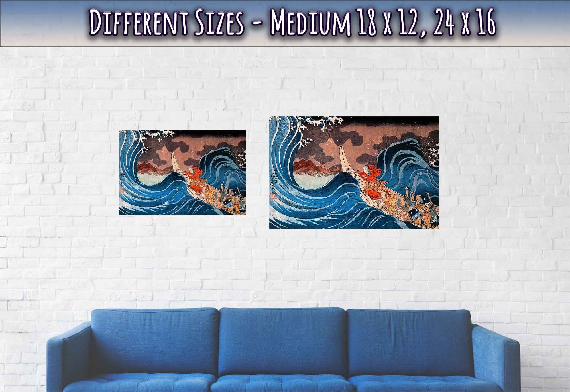 Nichiren Buddhism Poster, Nichiren Buddha Calms The Storm In Kakuda Print - WallArtPrints4U
