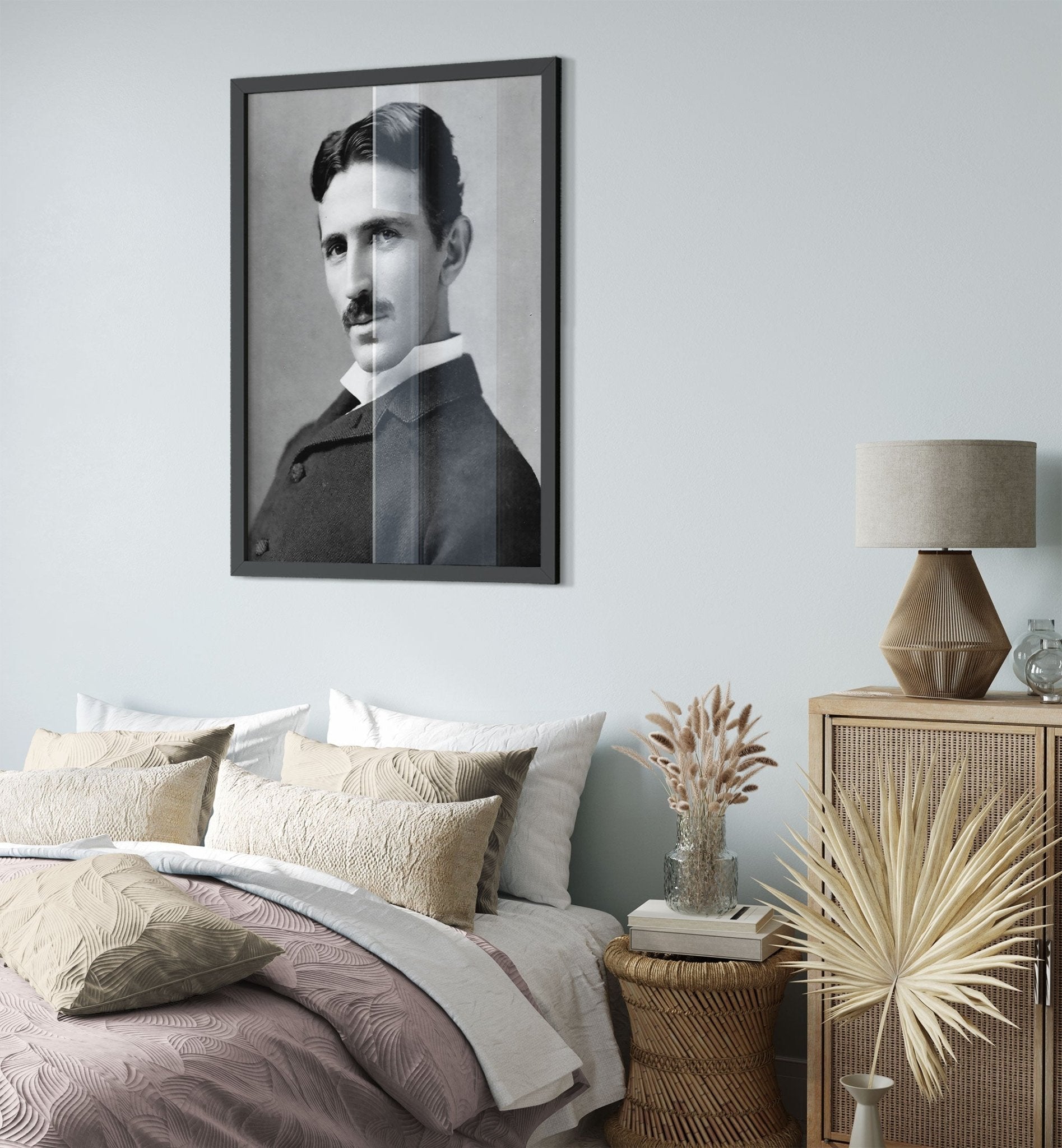Nikola Tesla Framed, Rival Genius To Einstein Vintage Photo Nikola Tesla Framed Print Nicknamed The Mad Scientist - WallArtPrints4U