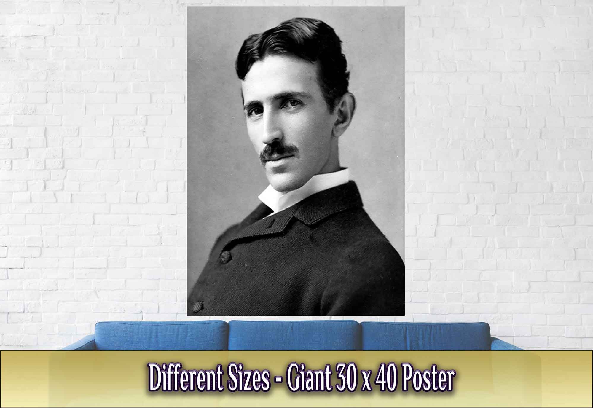 Nikola Tesla Poster, Rival Genius To Einstein Vintage Photo Nikola Tesla Print Nicknamed The Mad Scientist - WallArtPrints4U