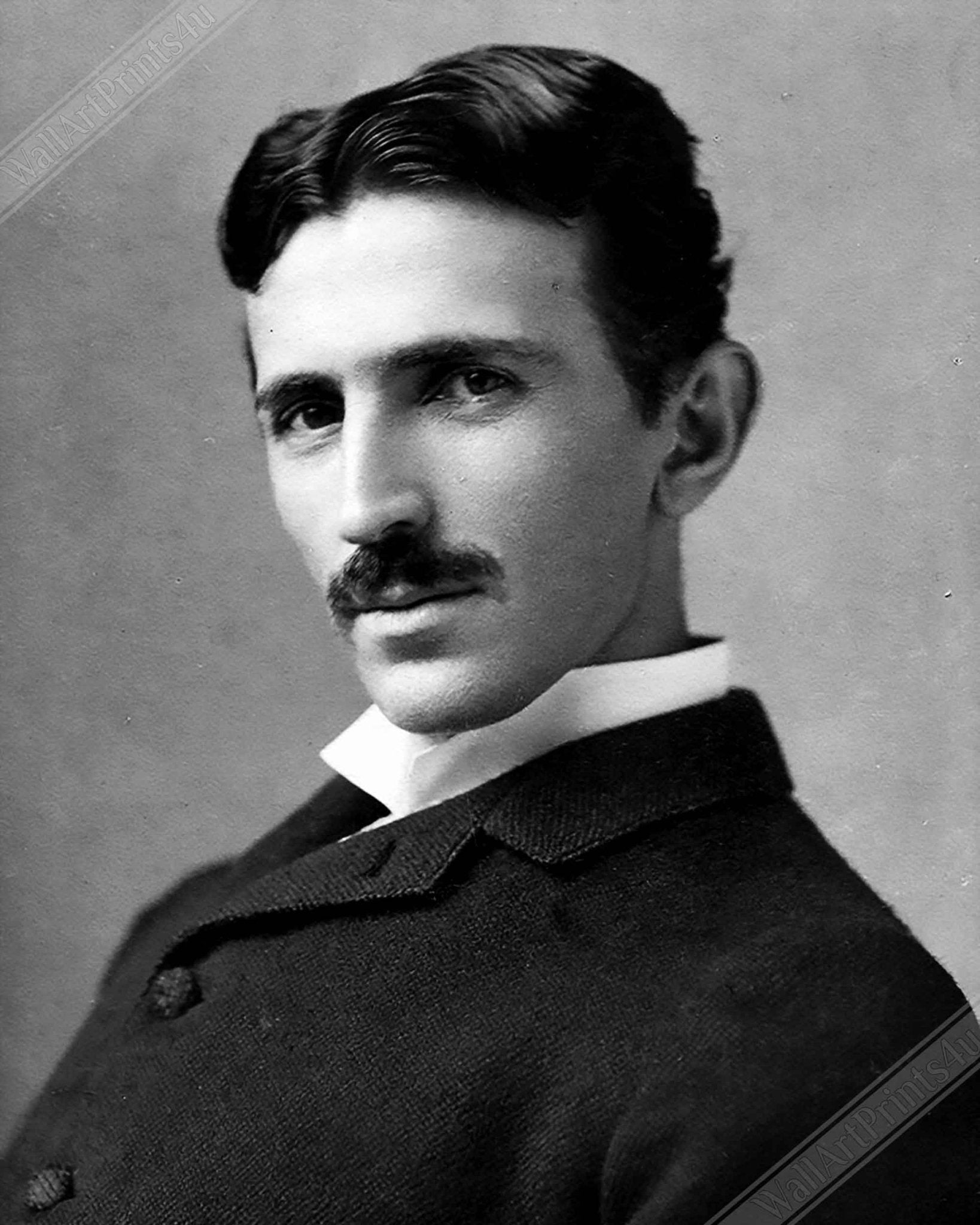 Nikola Tesla Poster, Rival Genius To Einstein Vintage Photo Nikola Tesla Print Nicknamed The Mad Scientist - WallArtPrints4U