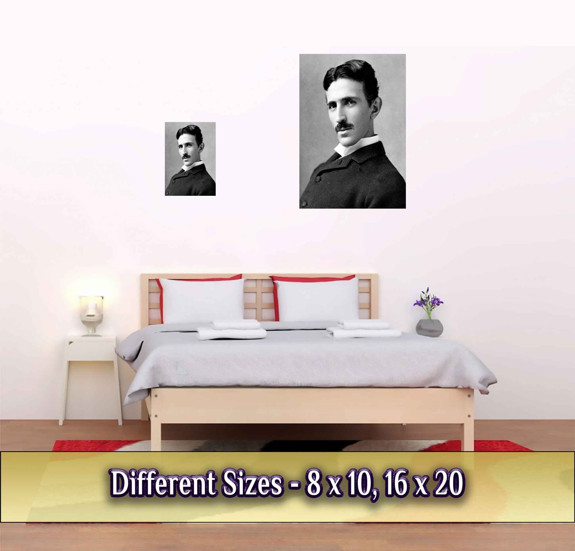 Nikola Tesla Poster, Rival Genius To Einstein Vintage Photo Nikola Tesla Print Nicknamed The Mad Scientist - WallArtPrints4U