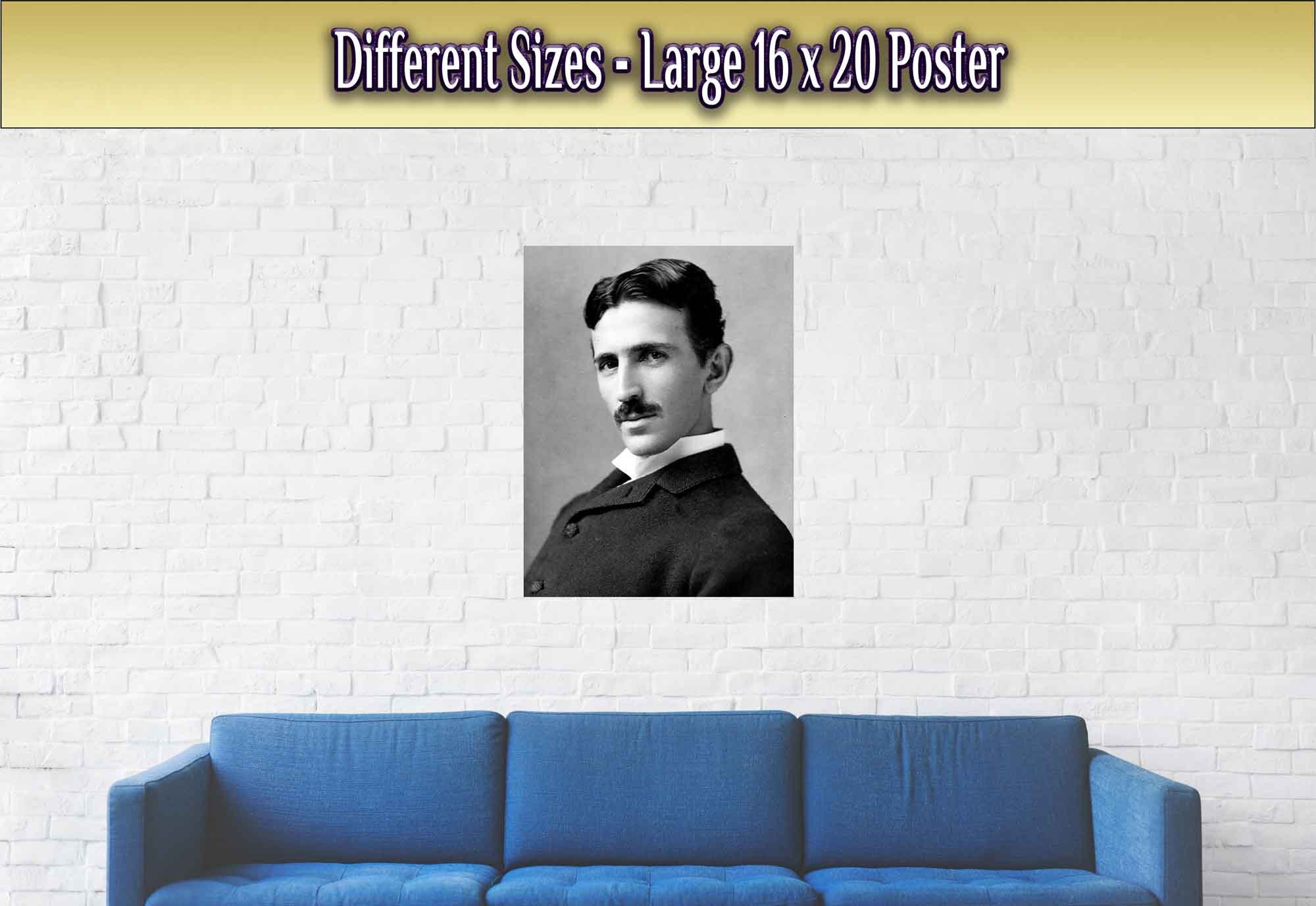 Nikola Tesla Poster, Rival Genius To Einstein Vintage Photo Nikola Tesla Print Nicknamed The Mad Scientist - WallArtPrints4U