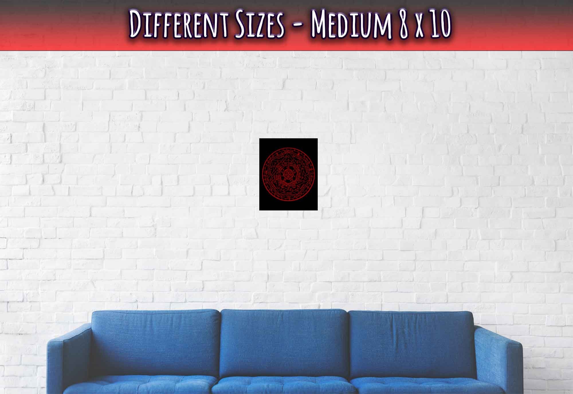 Occult Poster - Sigillum Dei Red On Black Poster - Doctor John Dee Sigillum Print - WallArtPrints4U