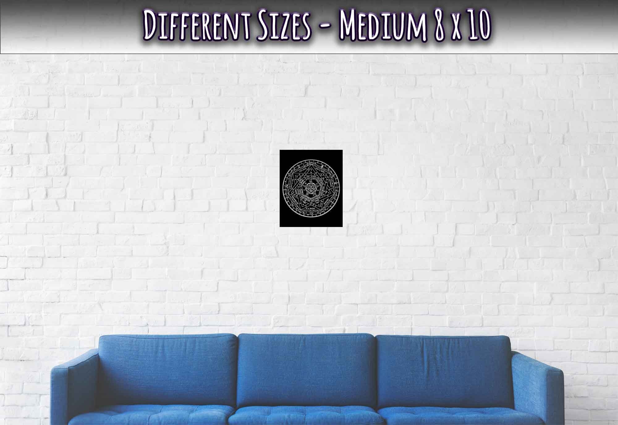 Occult Poster - Sigillum Dei White On Black Poster - Doctor John Dee Sigillum Print - WallArtPrints4U