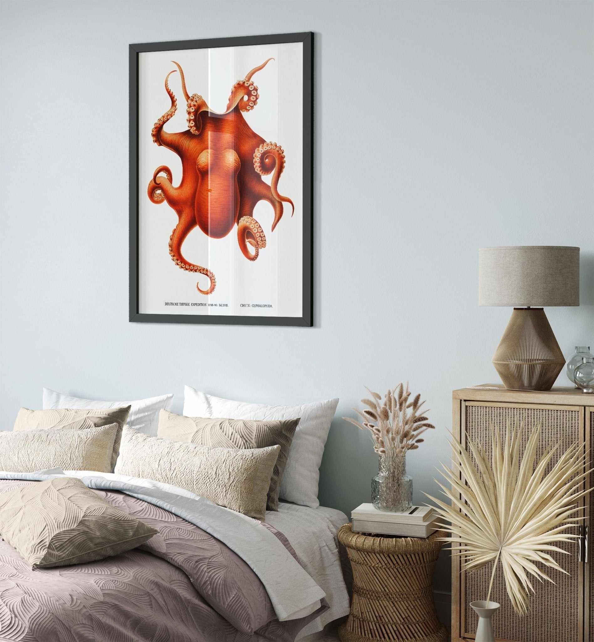 Octopus Framed, Carl Chun, Vintage Octopus Art - Vintage Octopus Framed Print UK, EU USA Domestic Shipping - WallArtPrints4U