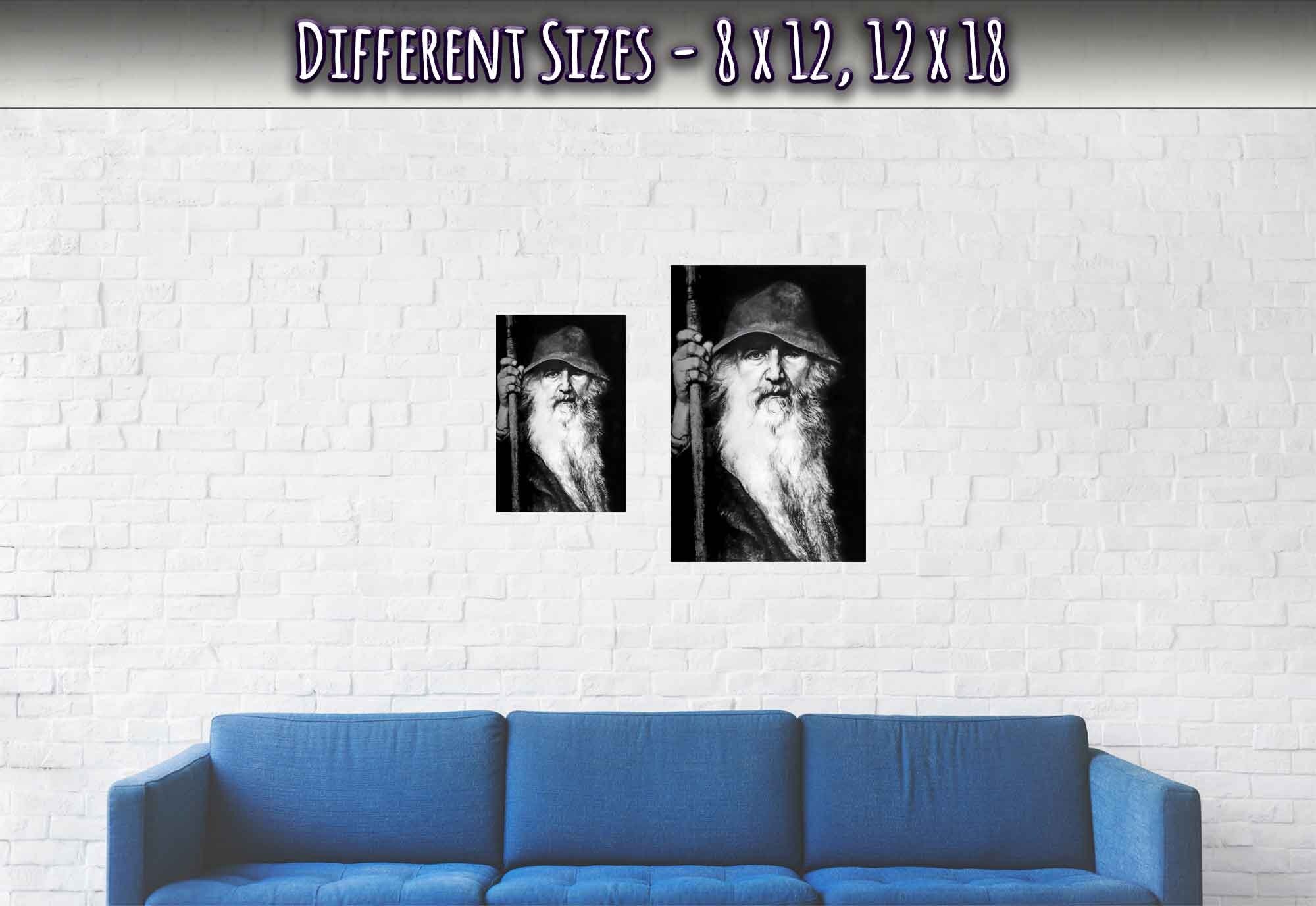 Odin Poster - Odin Norse God Of Wisdom, War And Magic - Odin The Wanderer Print - WallArtPrints4U