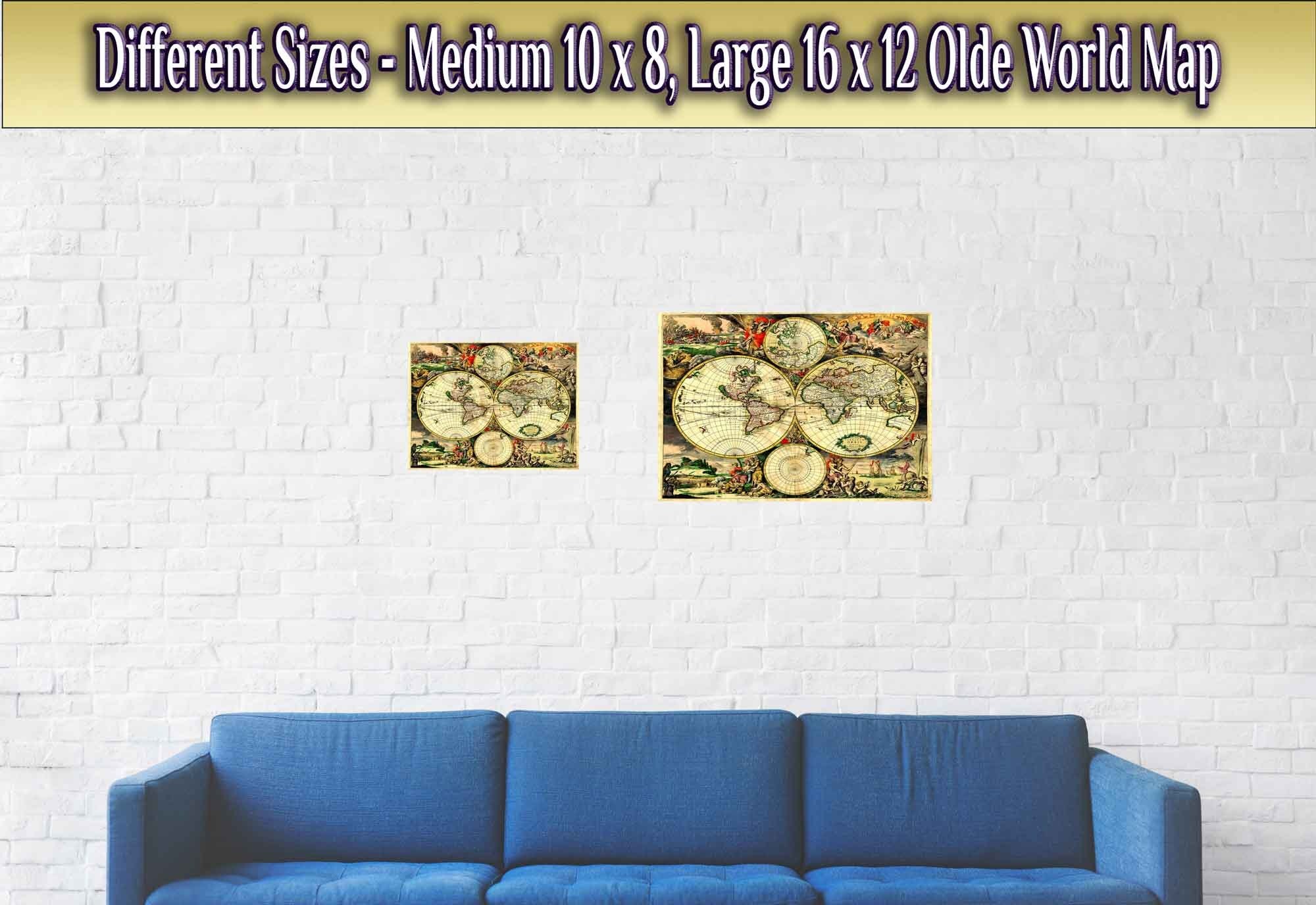 Old World Map Poster, Vintage World Map Print From 1689, Terrarum Orbis Tabula Amstelodami, Gerard Van Schagen - WallArtPrints4U