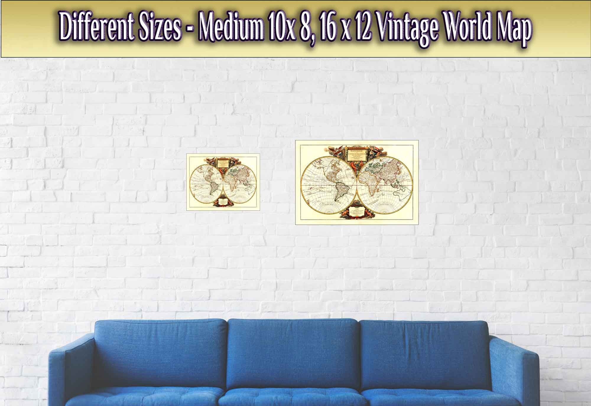 Old World Map Poster, Vintage World Map Print From 1752 - Mappemonde Du Globe - Gilles Robert De Vaugondy - WallArtPrints4U