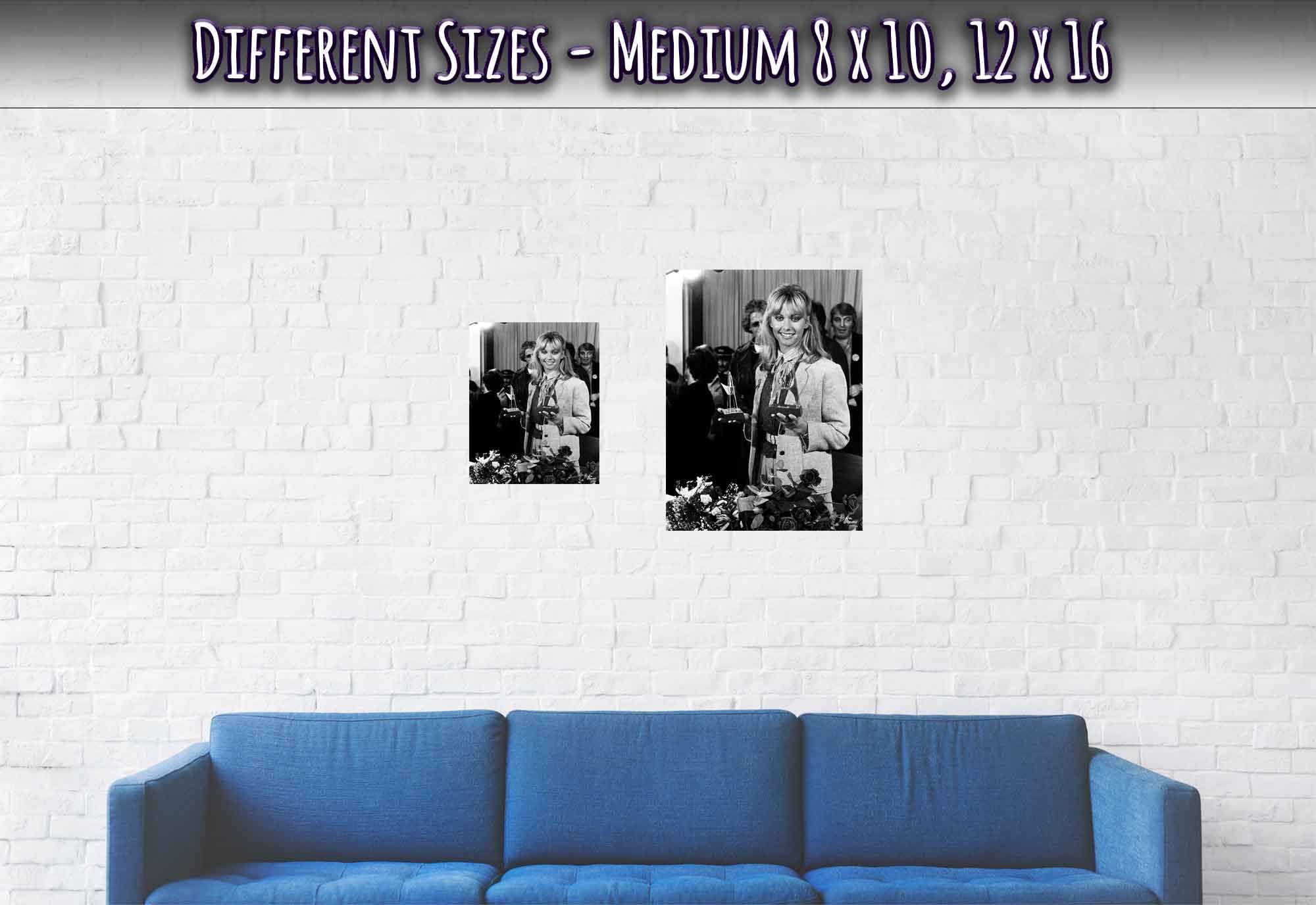Olivia Newton John Poster Posing To Press With Awards, Vintage Photo, Olivia Newton John Print Schipol Airport - WallArtPrints4U