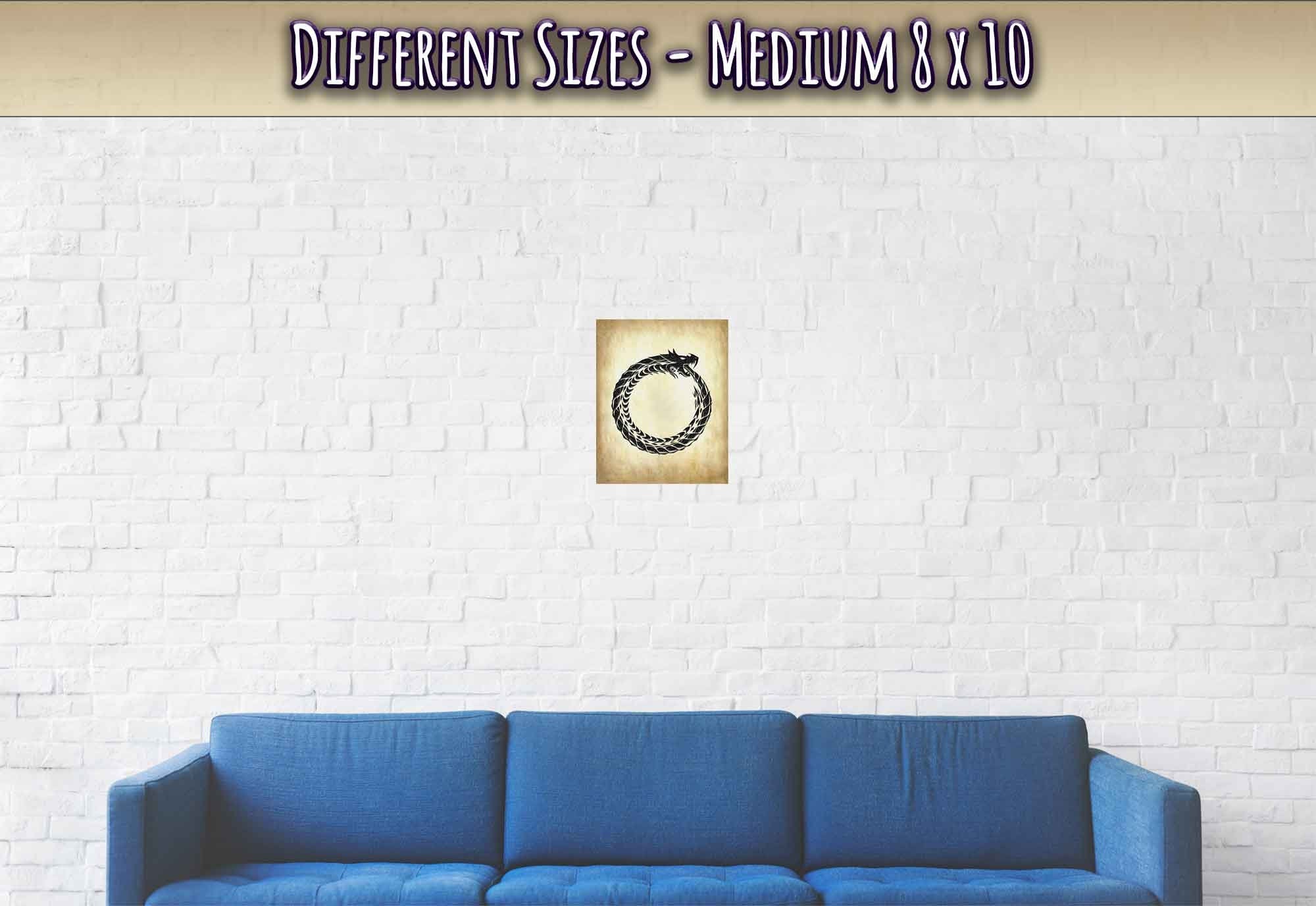 Ouroboros Poster - World Snake Poster - Uroboros Print Aged Parchment - WallArtPrints4U