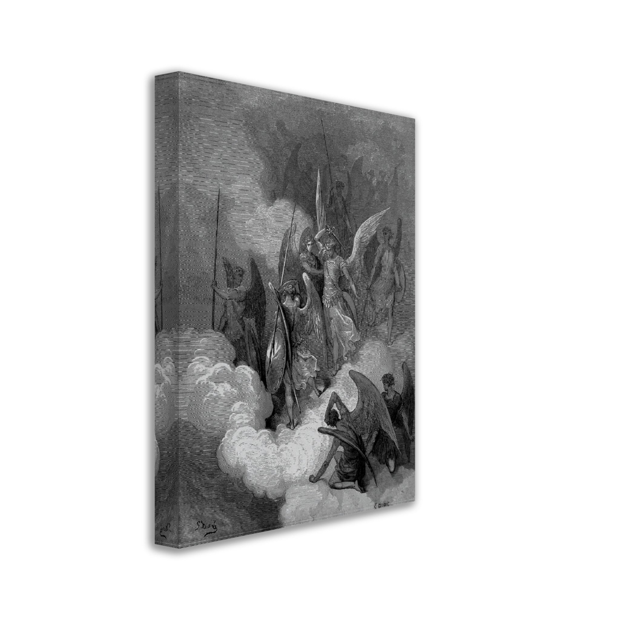 Paradise Lost Canvas Angel Abdiel Attacks Satan Gustav Dore Canvas Print - WallArtPrints4U