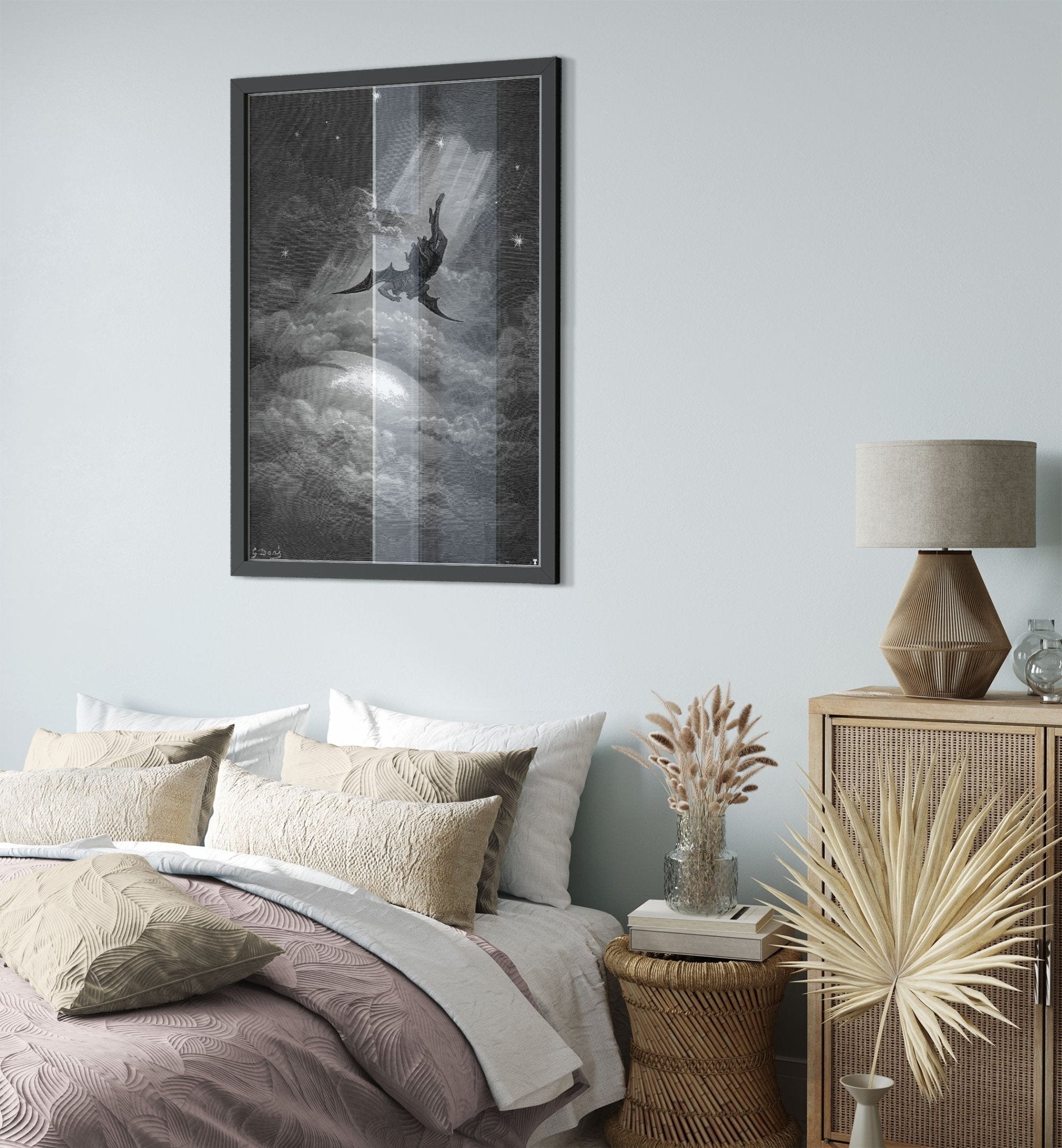 Paradise Lost Framed - Gustav Dore Framed - Paradise Lost Illustration Framed Print UK, EU USA Domestic Shipping - WallArtPrints4U