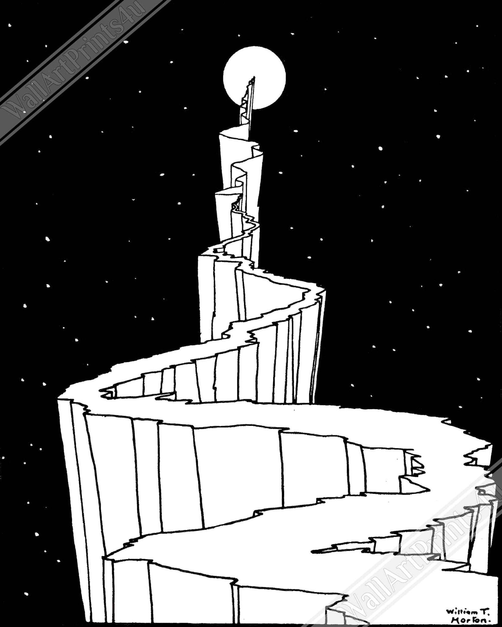 Pathway To The Moon Poster - William T Horton - Pathway To The Moon Print - WallArtPrints4U