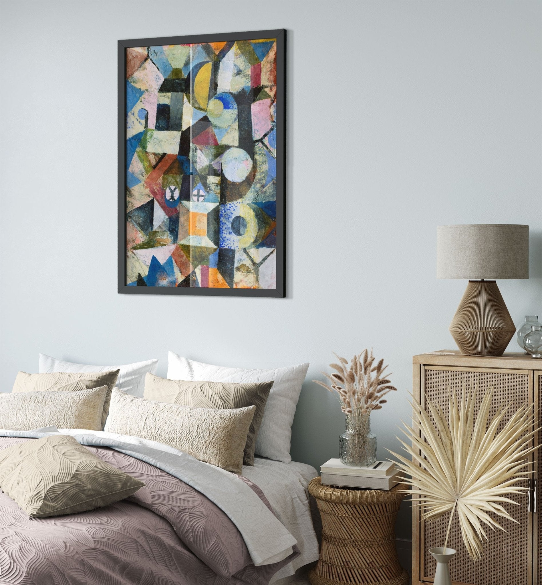 Paul Klee Yellow Half Moon And The Y Framed Print, Abstract Art Framed, Paul Klee Frameds UK, EU USA Domestic Shipping - WallArtPrints4U