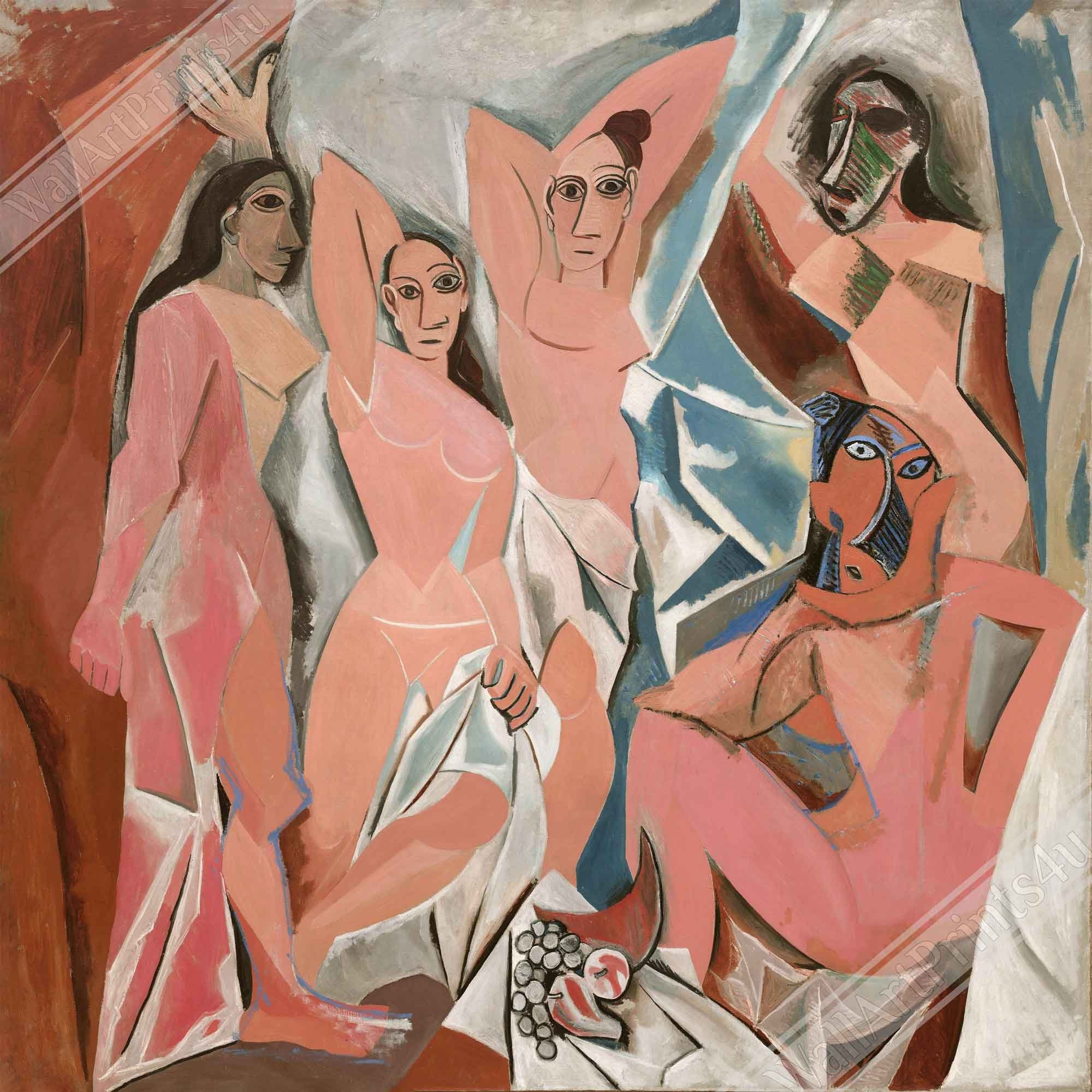 Picasso Poster, Les Demoiselles D'Avignon, Picasso Print, Pablo Picasso 1907 - WallArtPrints4U