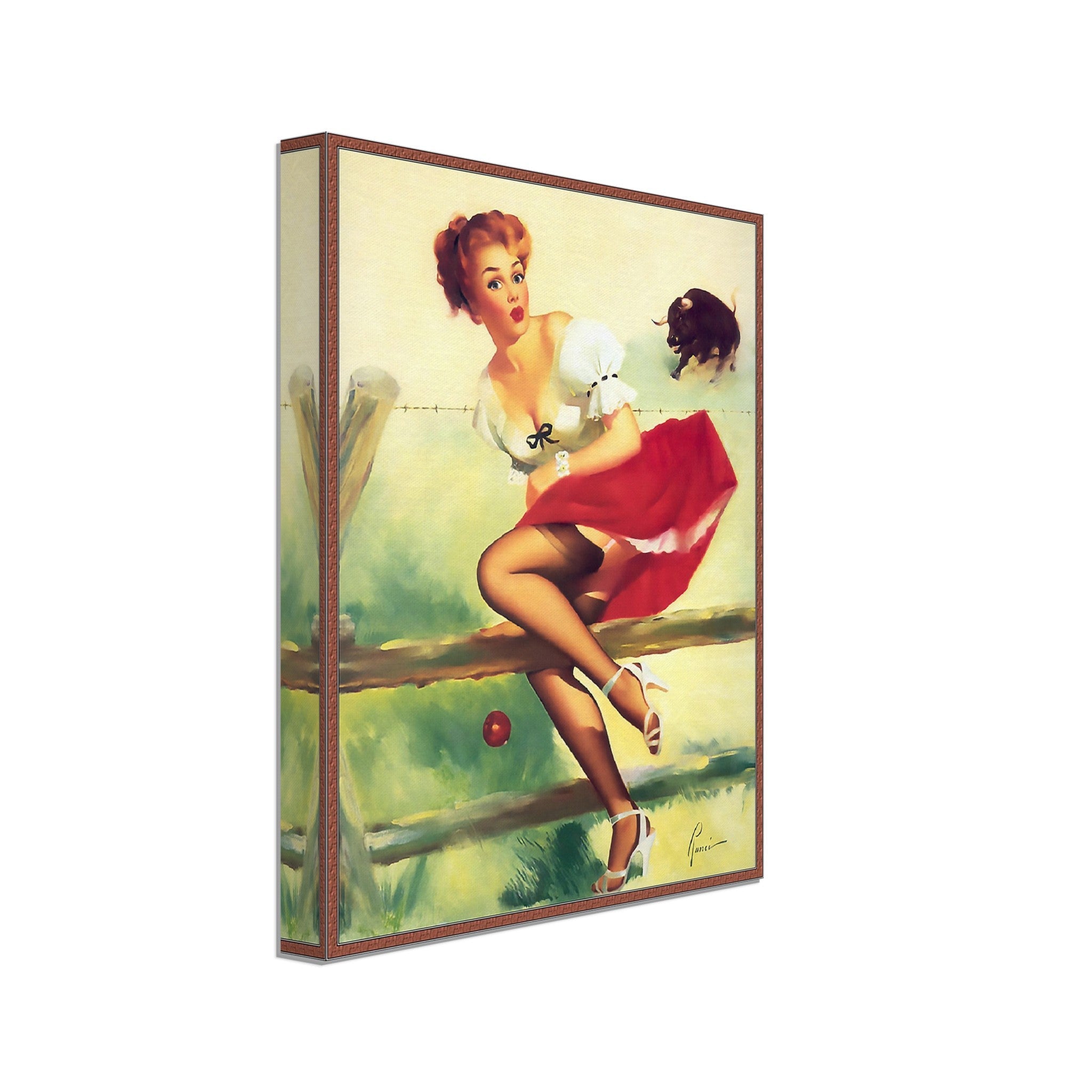 Pin Up Girl Canvas, Vintage Pin Up - The Escape - Retro Pin Up Girl Canvas Print- Edward Runci, - Late 1940'S - 1950'S - WallArtPrints4U