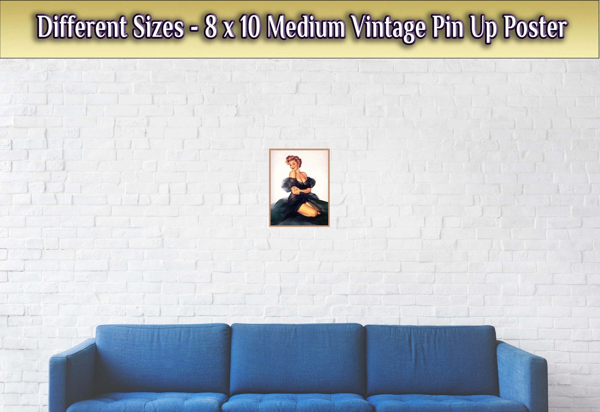 Pin Up Girl Poster, Little Black Dress, Edward Runci - Vintage Art - Retro Pin Up Girl Print - Late 1940's - 1950's - WallArtPrints4U