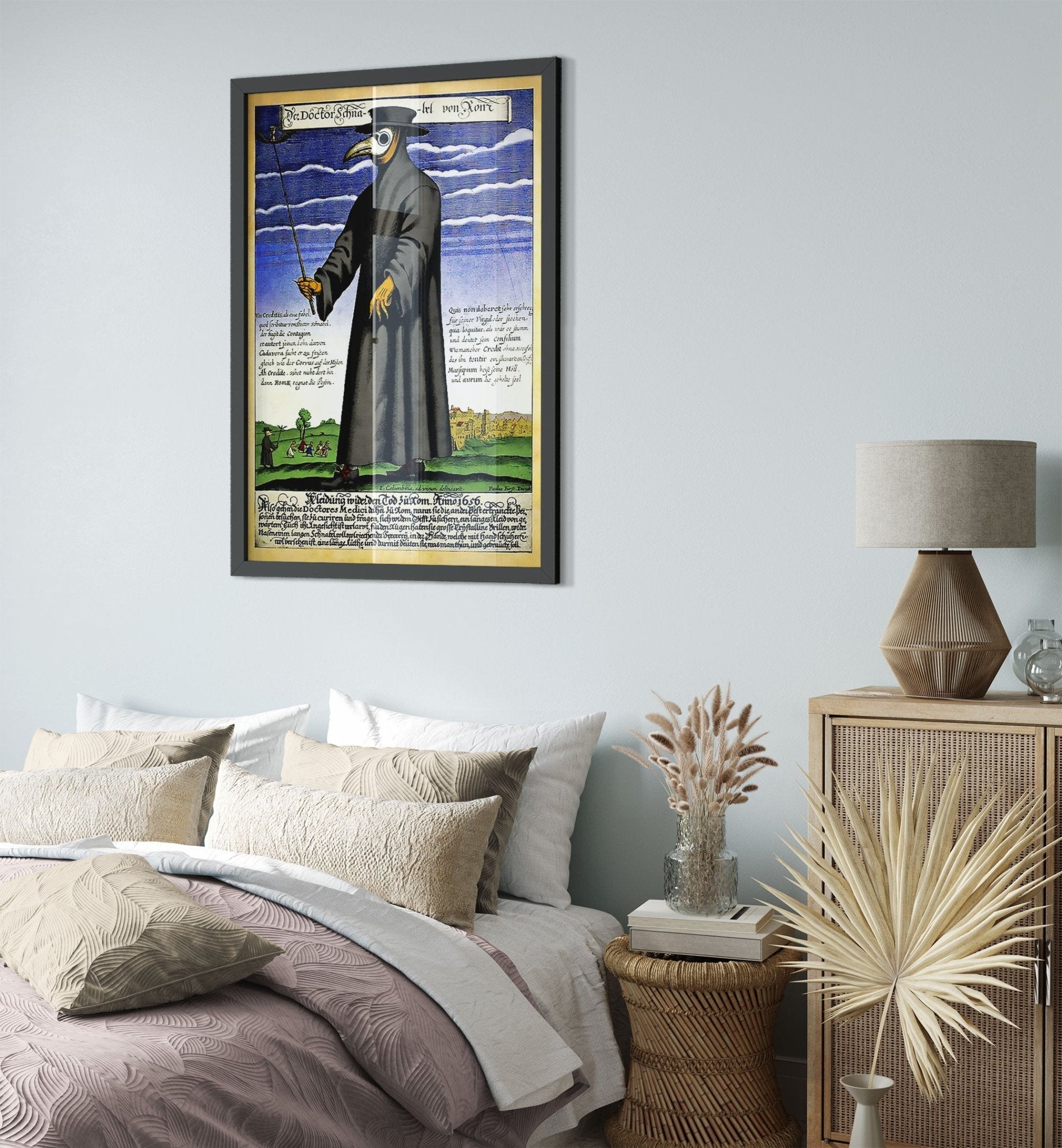 Plague Doctor Framed - Plague Doctor Framed Print - Dr Beak Circa 1660 UK, EU, USA, AUS Domestic Shipping - WallArtPrints4U