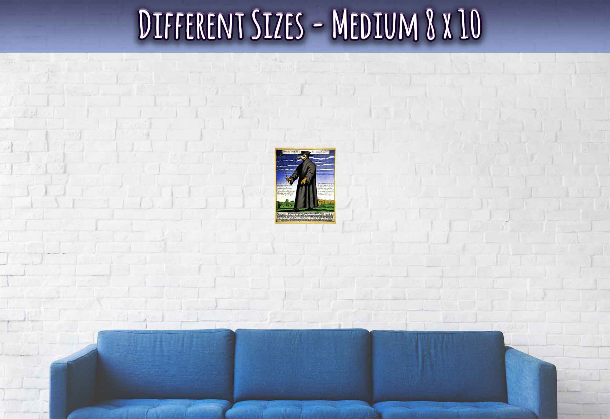 Plague Doctor Poster - Plague Doctor Print - Dr Beak Circa 1660 - WallArtPrints4U