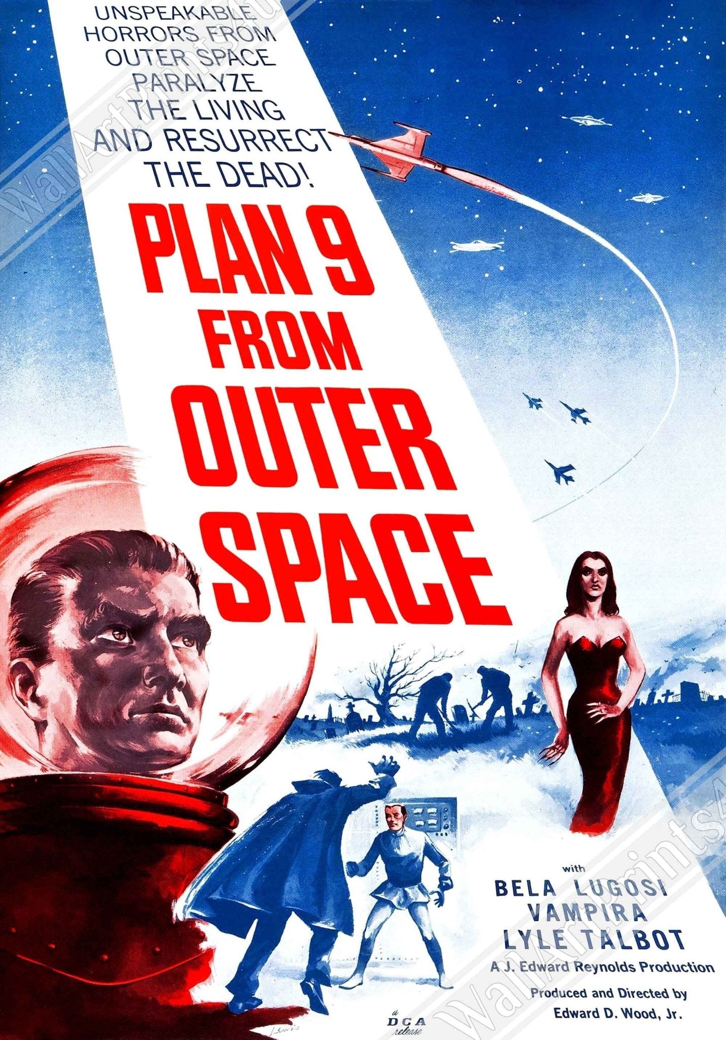 Plan 9 Framed, Vintage Movie Framed 1957 Framed Film Art - WallArtPrints4U