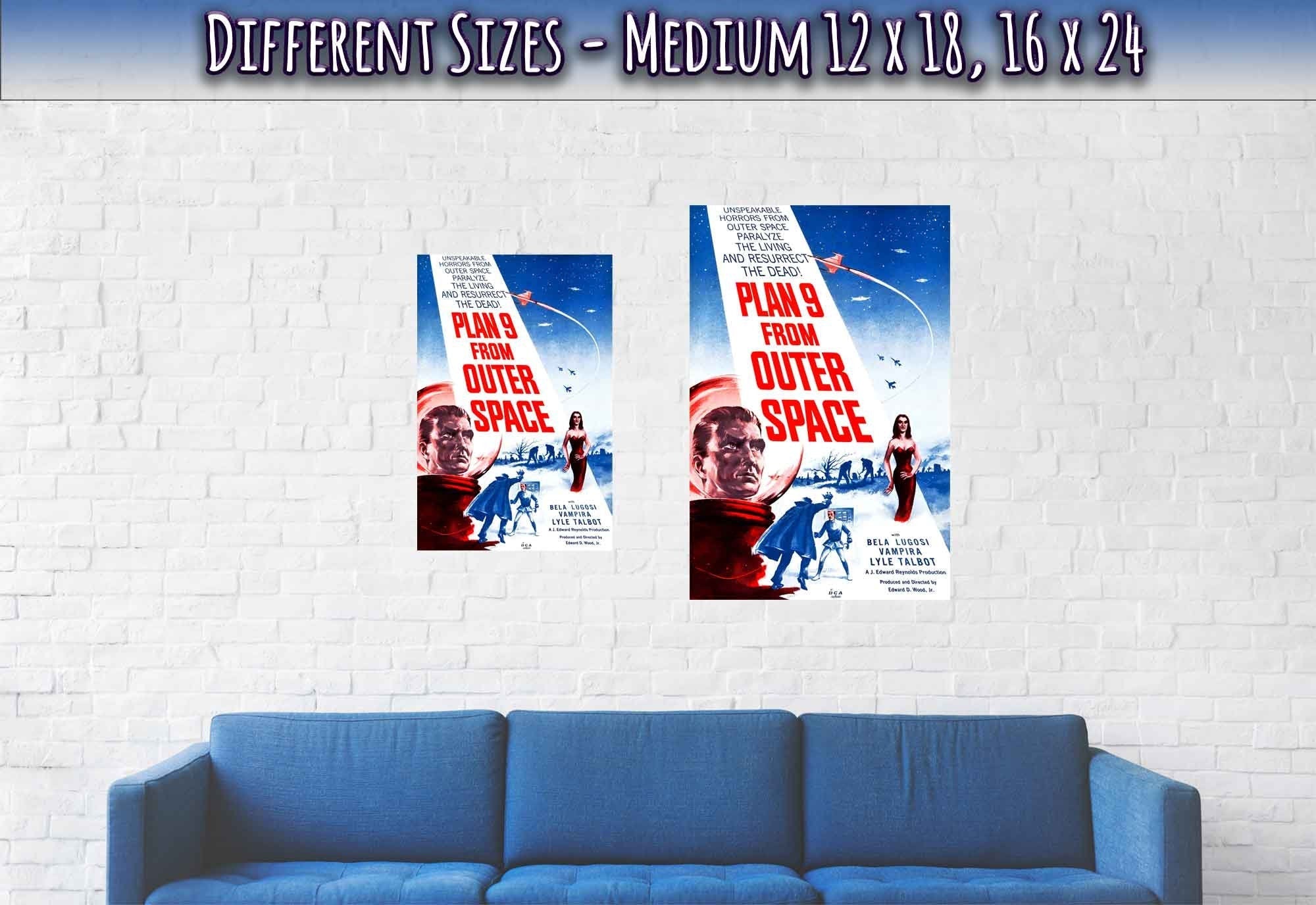 Plan 9 Poster, Vintage Movie Poster 1957 Poster Film Art - WallArtPrints4U