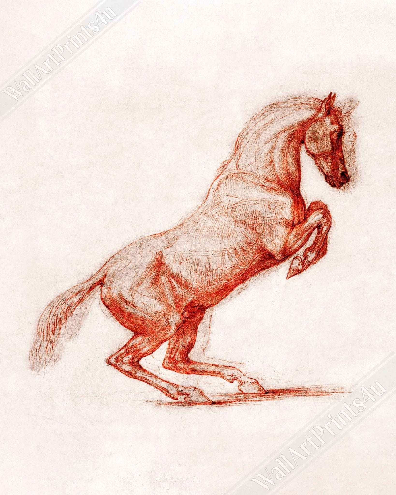 Prancing Horse Poster, Vintage Prancing Horse Art - Vintage Prancing Pony Print - WallArtPrints4U