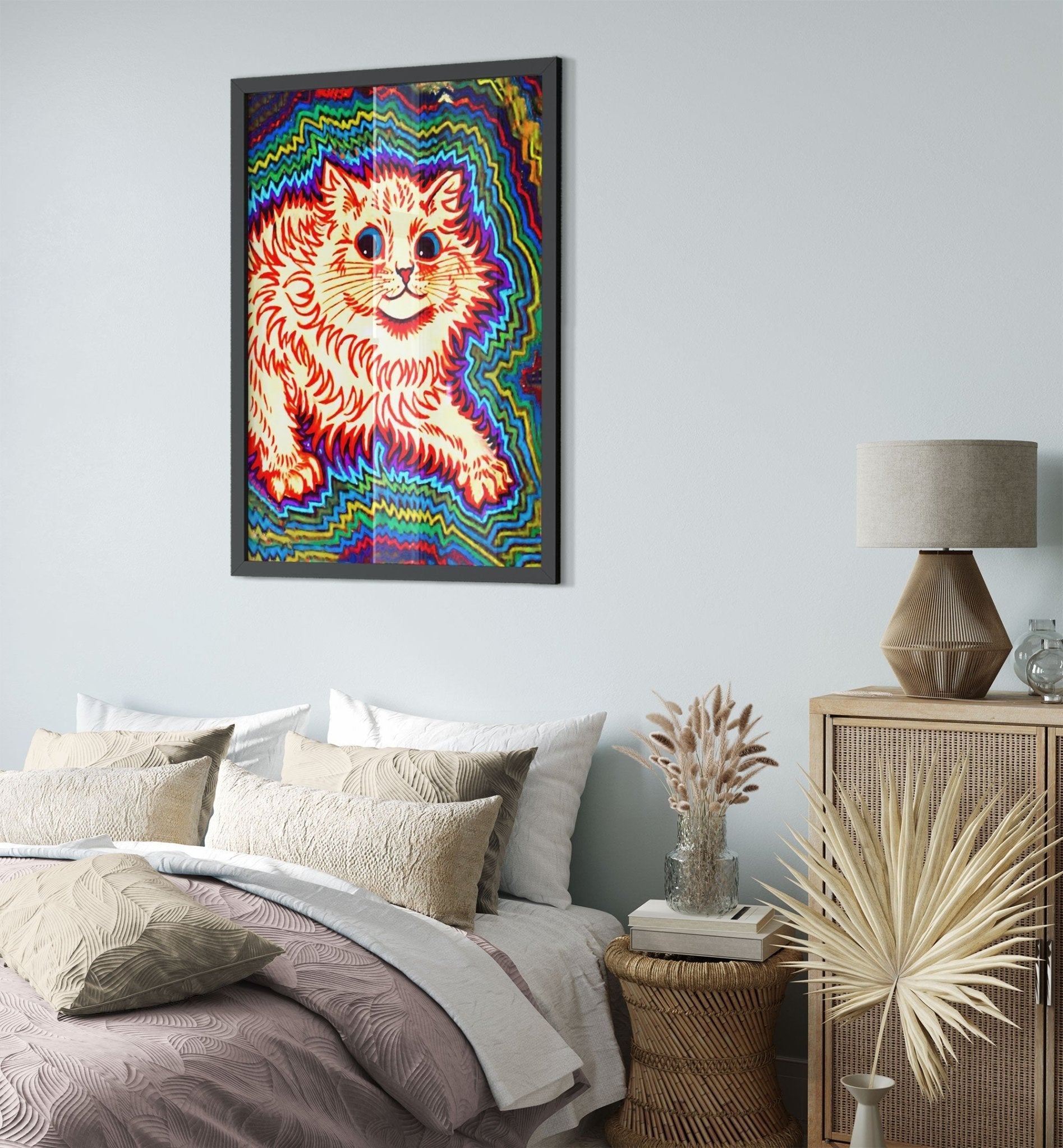 Psychedelic Cat Framed, Louis Wain Psychedelic Cat Framed Print UK, EU USA Domestic Shipping - WallArtPrints4U