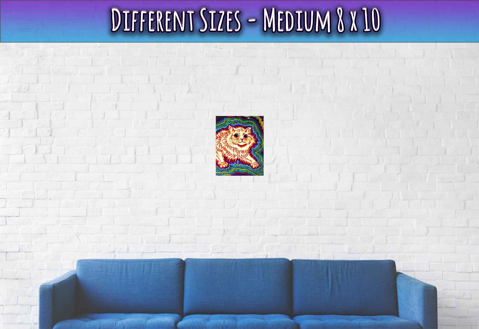 Psychedelic Cat Poster, Louis Wain Psychedelic Cat Print - WallArtPrints4U