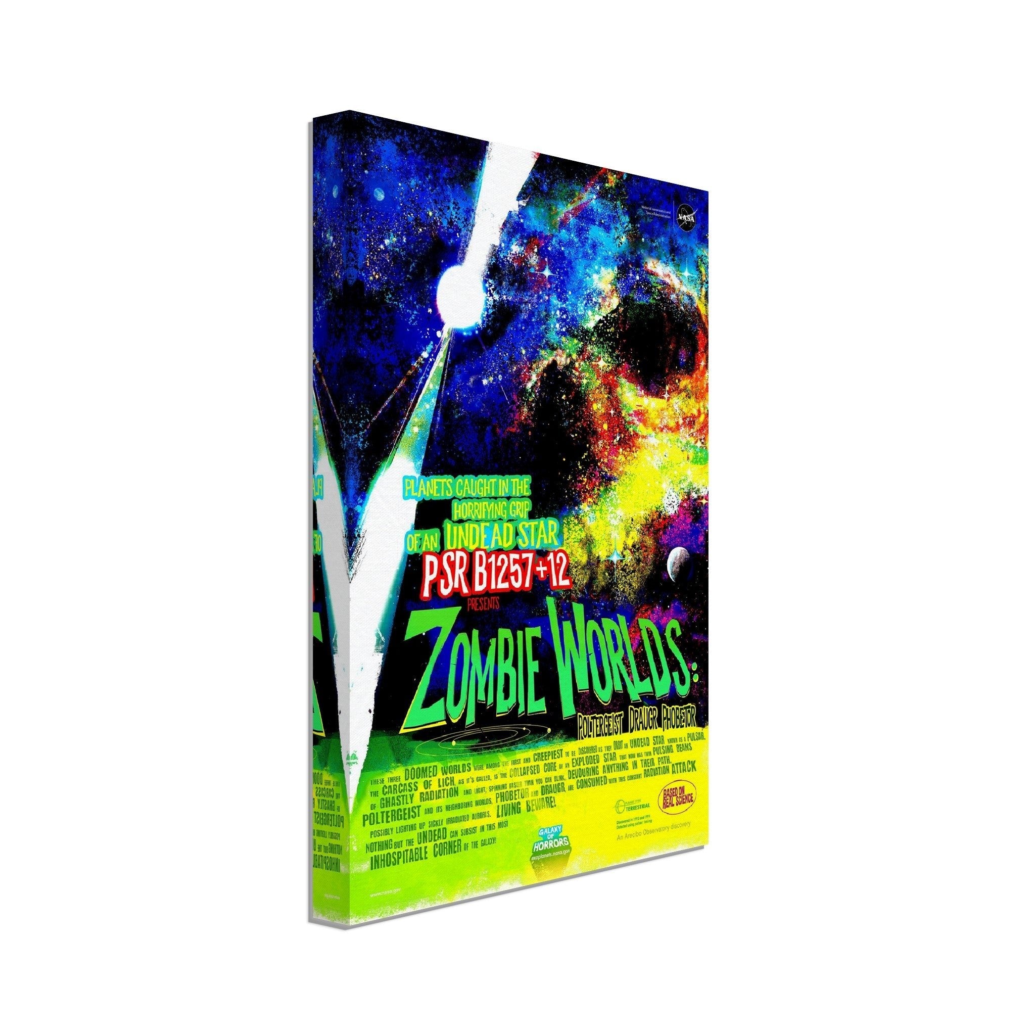 Pulsar Zombie World Canvas - Vintage Nasa Space Canvas Halloween Comic Version Designed By Nasa - WallArtPrints4U