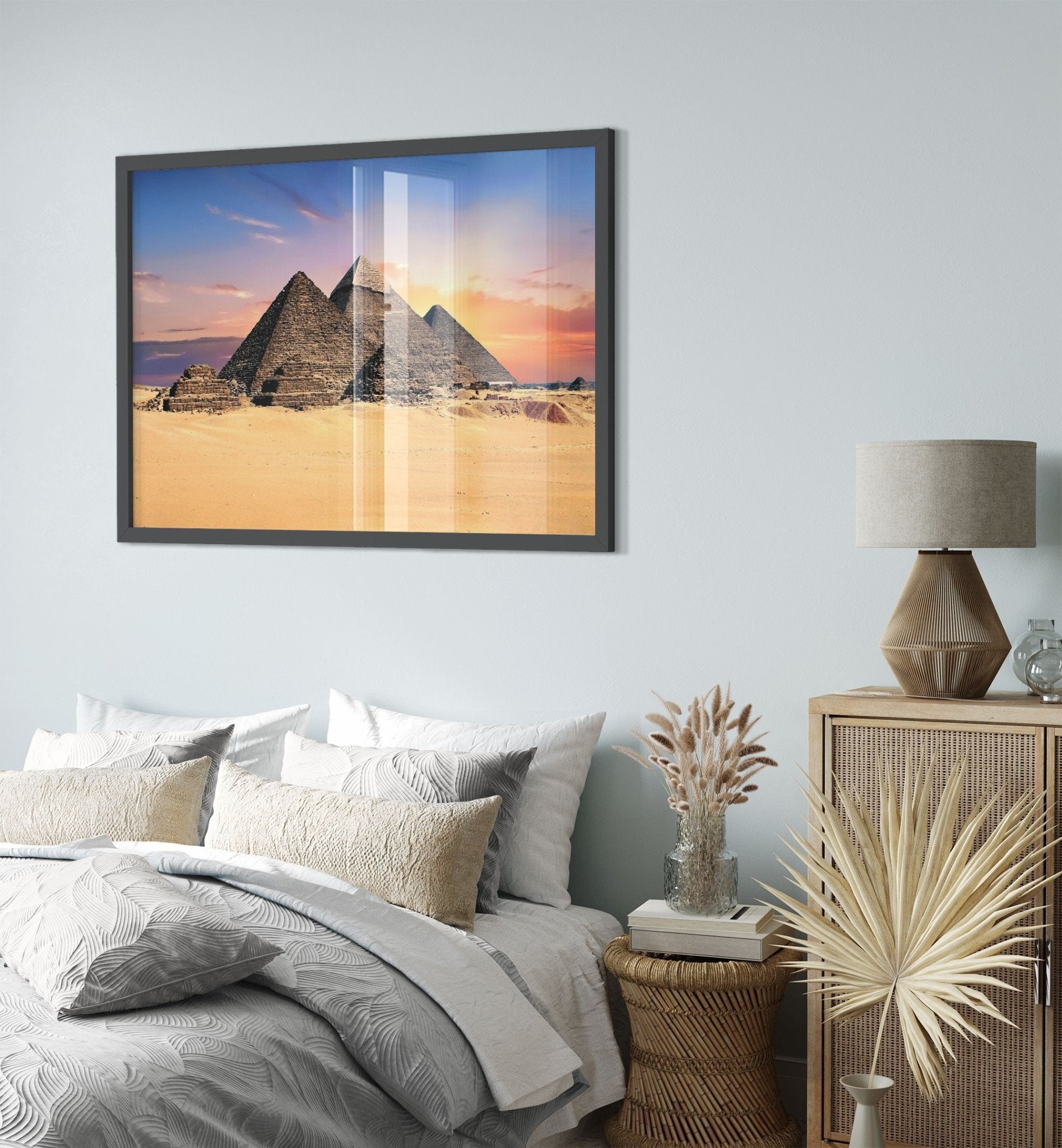 Pyramids Framed Print Great Pyramids Of Khufu, Menkaure And Khafre Egyptian Pyramids Of Giza - WallArtPrints4U